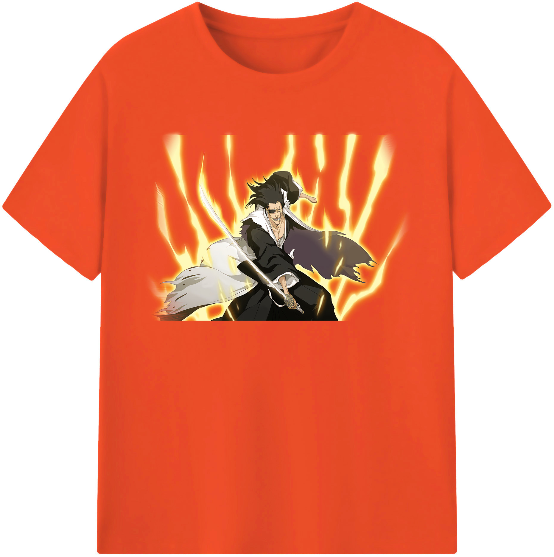 （画像用） ブリーチ ざらき けんぱち BLEACH Zaraki Kenpachi 綿100％半袖Tシャツ（フロントプリント）