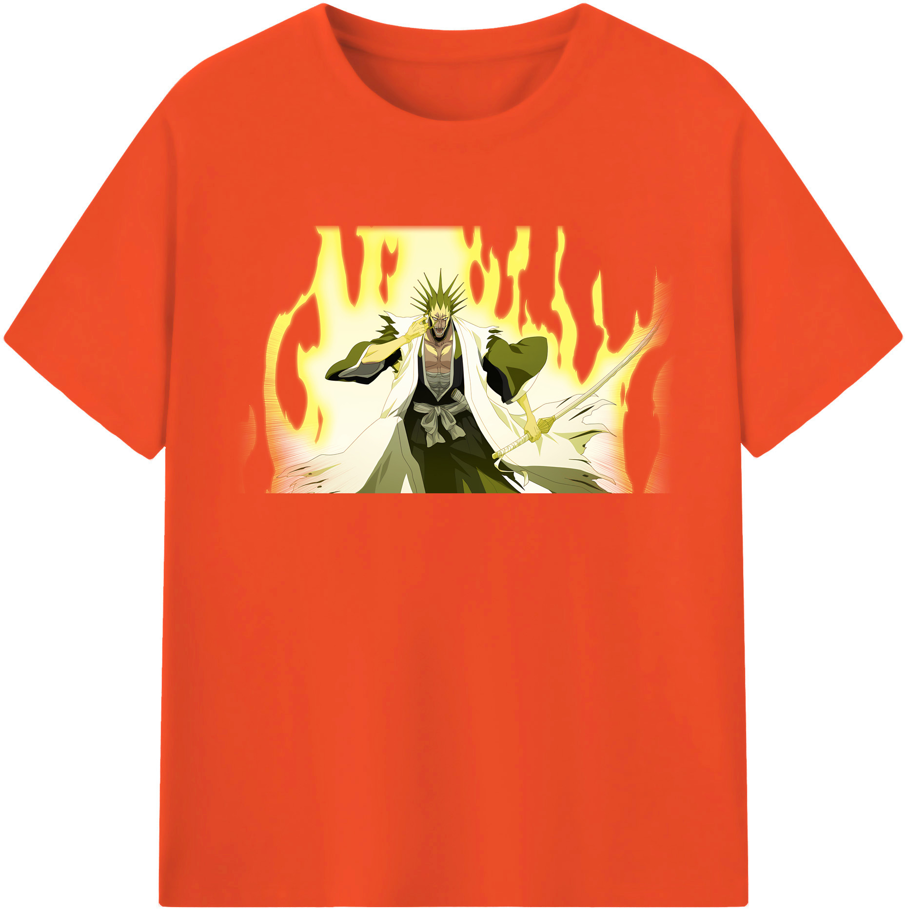 （画像用） ブリーチ ざらき けんぱち BLEACH Zaraki Kenpachi 綿100％半袖Tシャツ（フロントプリント）