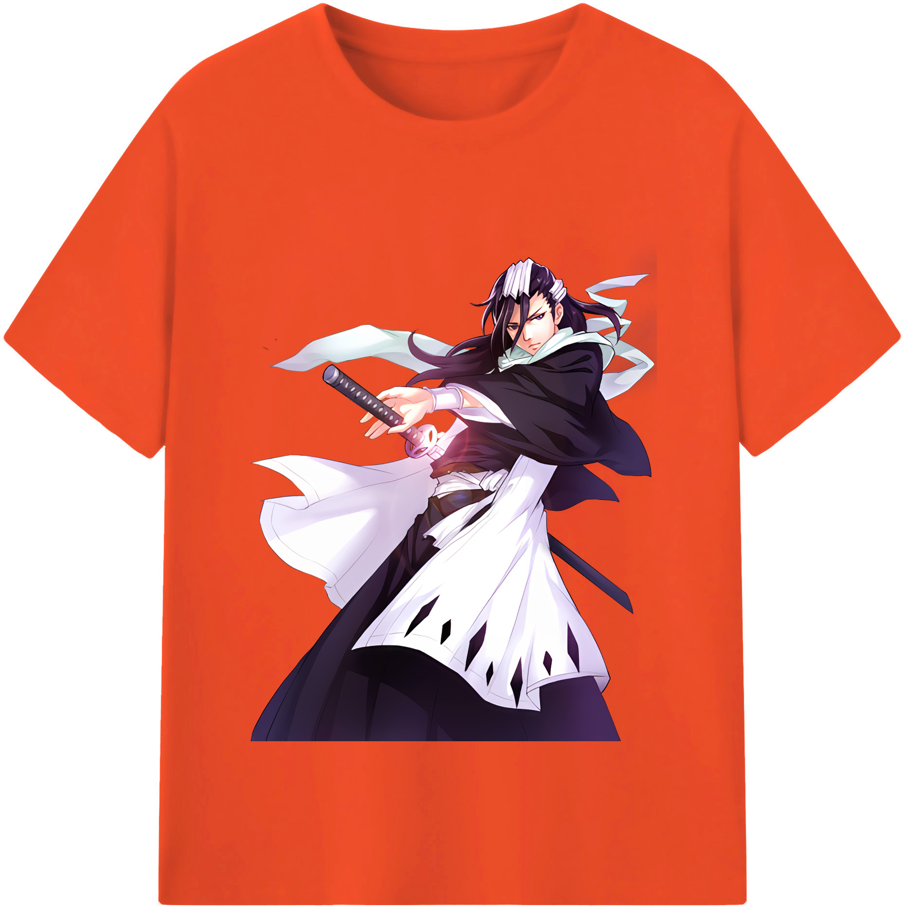 （画像用） ブリーチ くちき びゃくや BLEACH Kuchiki Byakuya 綿100％半袖Tシャツ（フロントプリント）