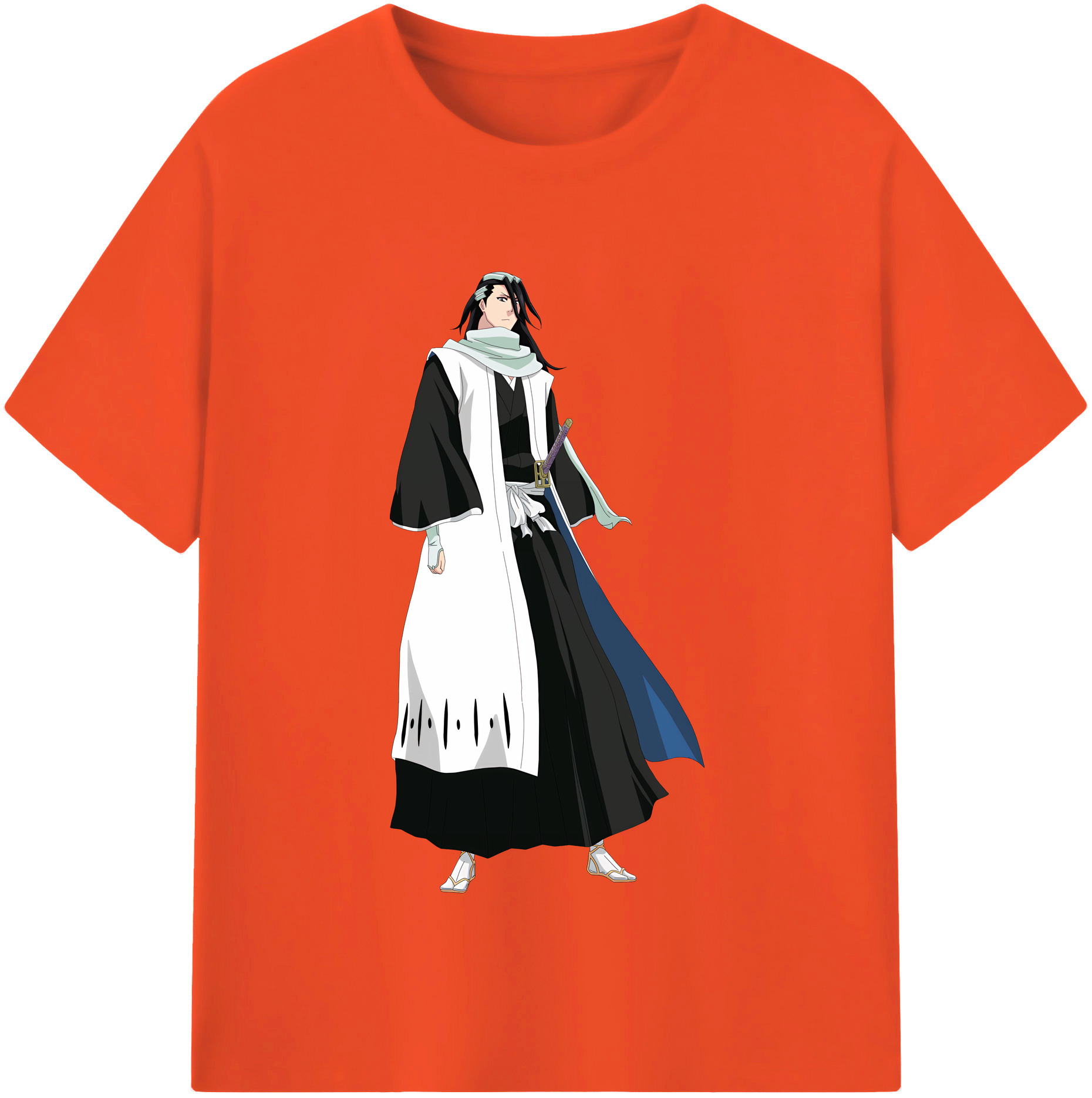 （画像用） ブリーチ くちき びゃくや BLEACH Kuchiki Byakuya 綿100％半袖Tシャツ（フロントプリント）