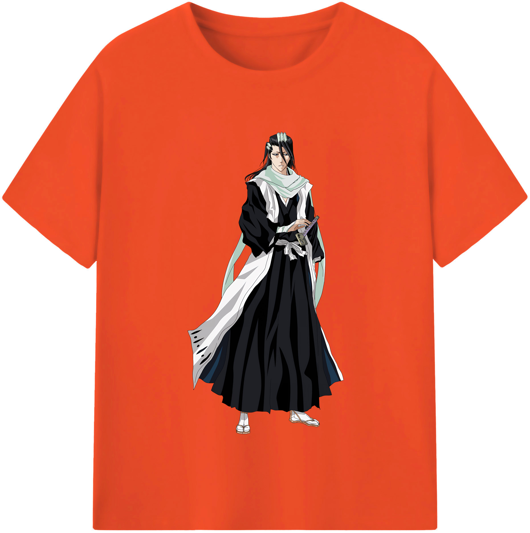 （画像用） ブリーチ くちき びゃくや BLEACH Kuchiki Byakuya 綿100％半袖Tシャツ（フロントプリント）