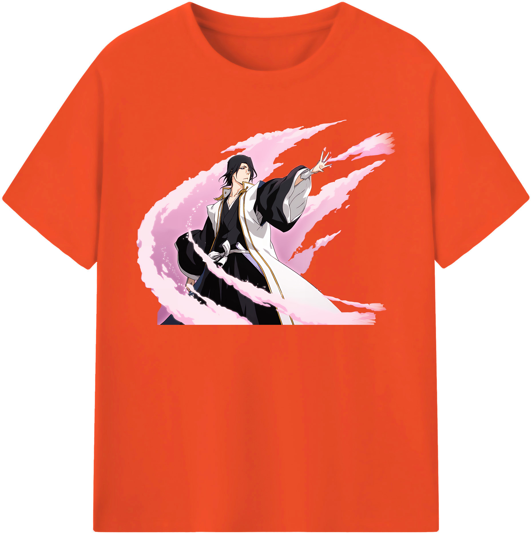 （画像用） ブリーチ くちき びゃくや BLEACH Kuchiki Byakuya 綿100％半袖Tシャツ（フロントプリント）