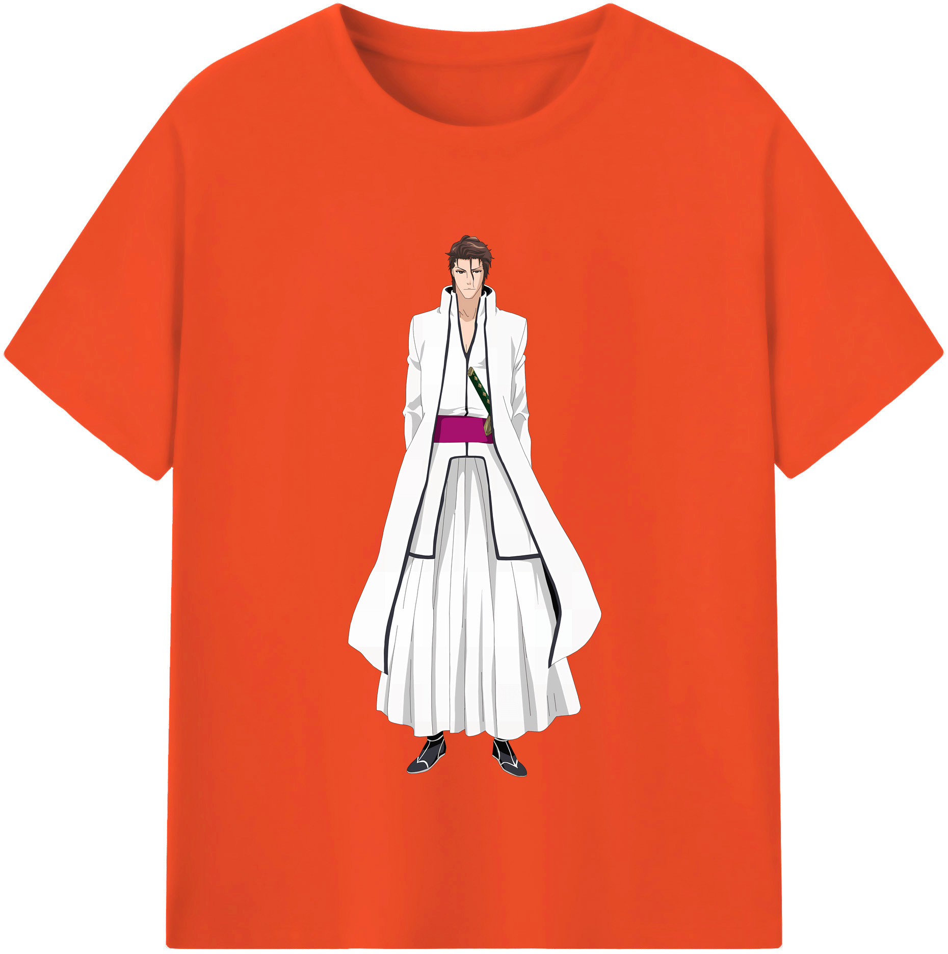 （画像用） ブリーチ 藍染 惣右介（あいぜん そうすけ） BLEACH Aizen Sousuke 綿100％半袖Tシャツ（フロントプリント）
