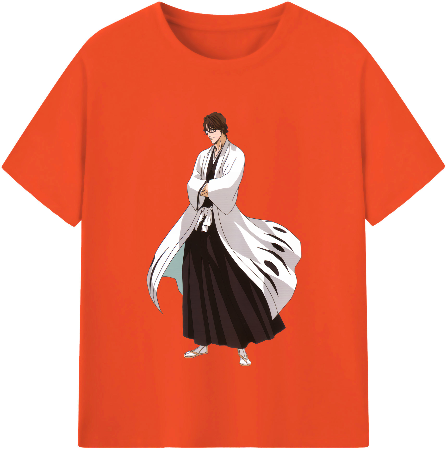 （画像用） ブリーチ 藍染 惣右介（あいぜん そうすけ） BLEACH Aizen Sousuke 綿100％半袖Tシャツ（フロントプリント）
