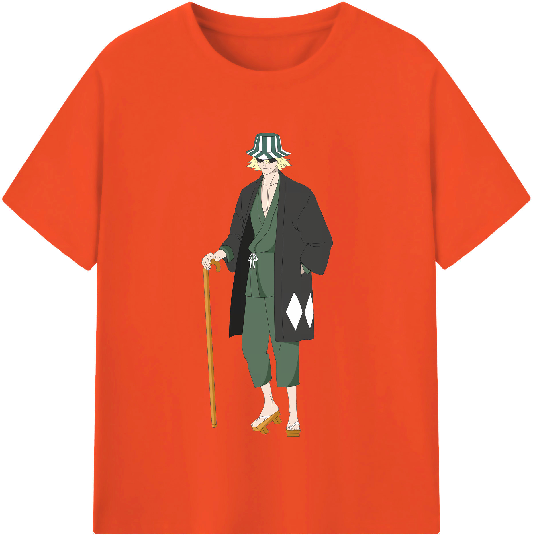 （画像用） "ブリーチ 浦原 喜助（うらはら きすけ） BLEACH Urahara Kisuke " 綿100％半袖Tシャツ（フロントプリント）