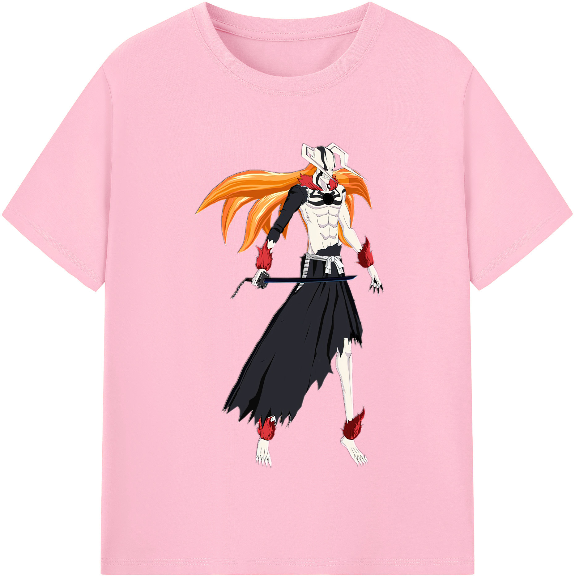 （画像用） ブリーチ 黒崎一護（くろさき いちご）BLEACH Kurosaki Ichigo 綿100％半袖Tシャツ（フロントプリント）