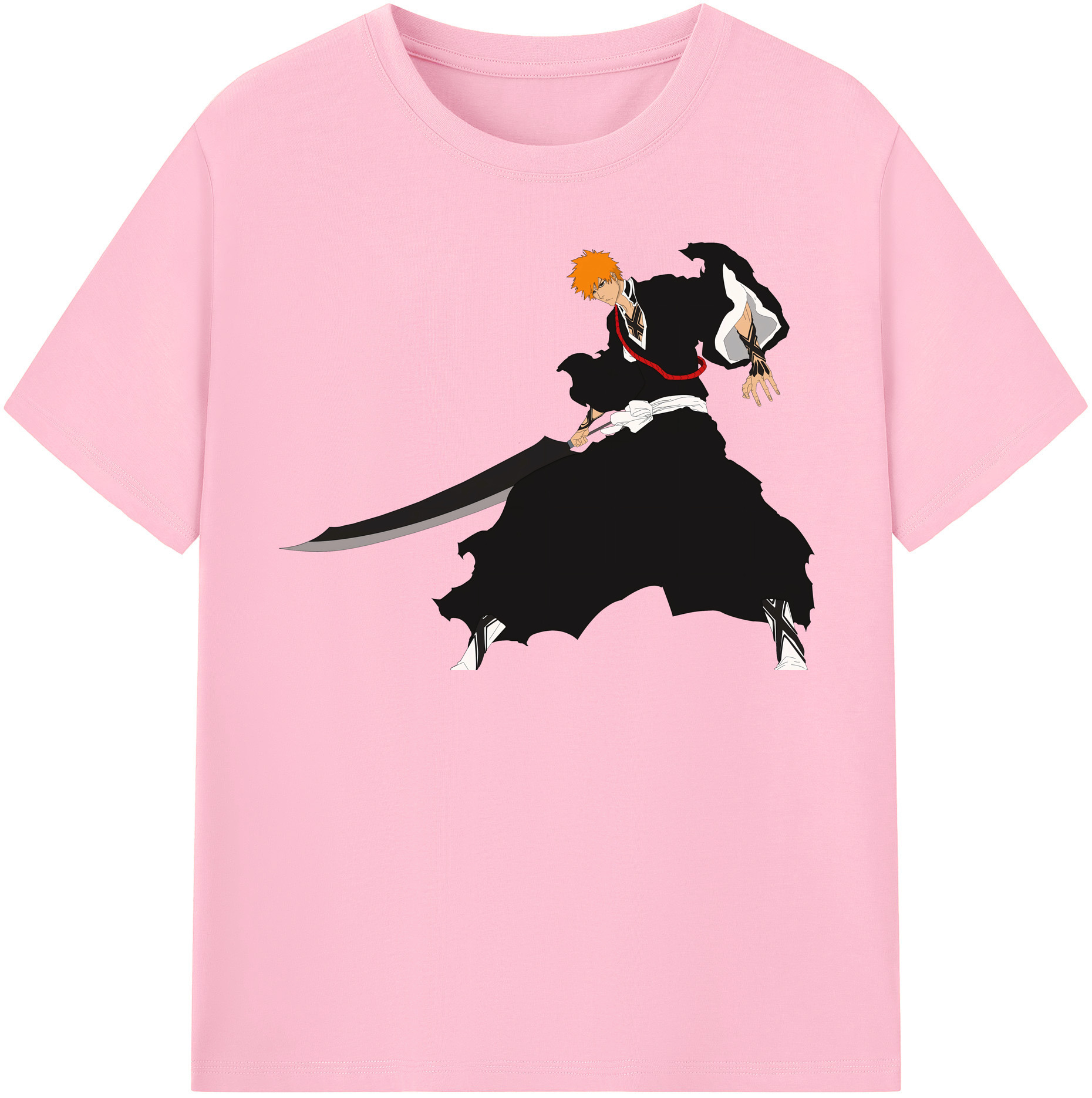 （画像用） ブリーチ 黒崎一護（くろさき いちご）BLEACH Kurosaki Ichigo 綿100％半袖Tシャツ（フロントプリント）