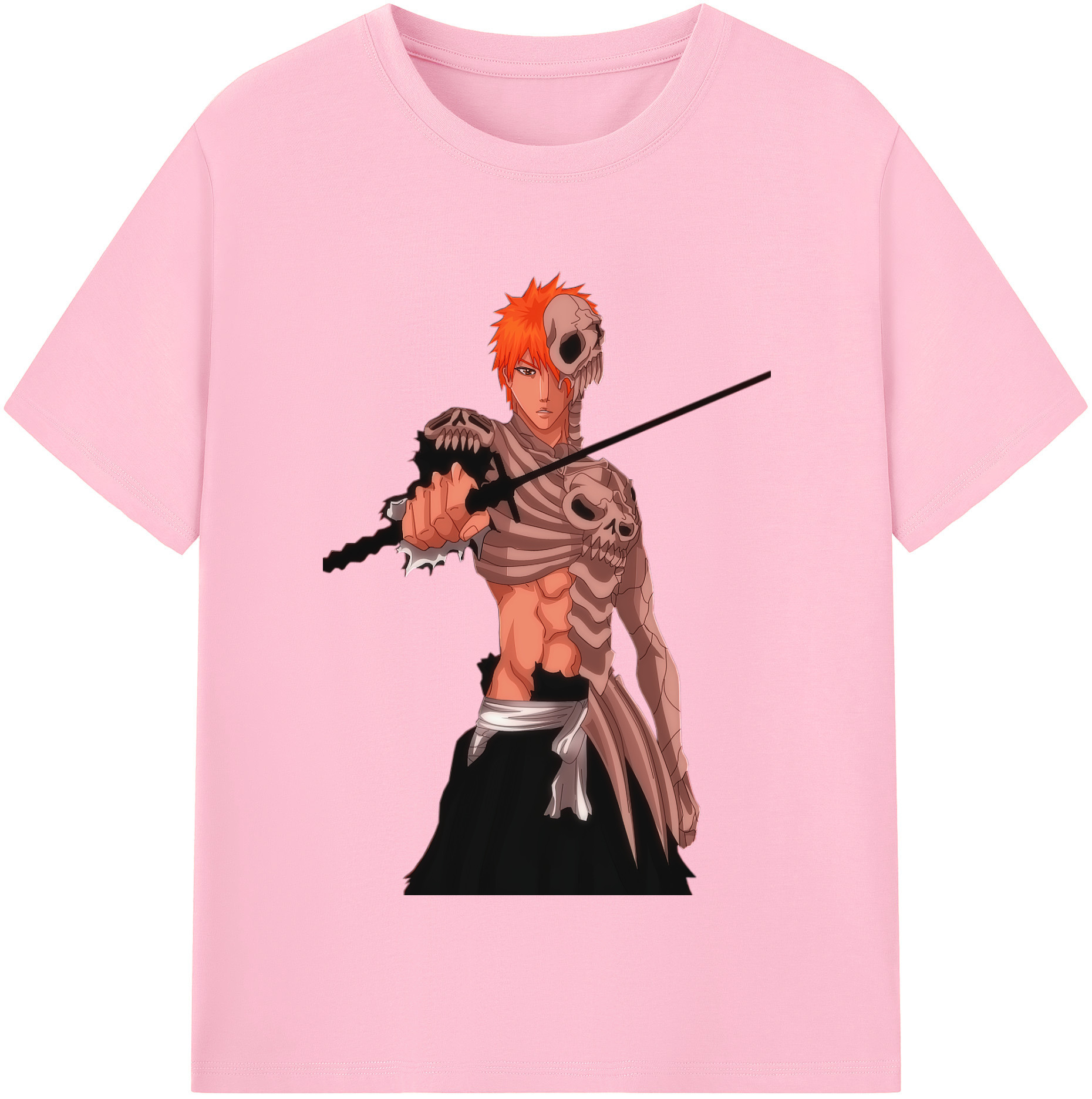（画像用） ブリーチ 黒崎一護（くろさき いちご）BLEACH Kurosaki Ichigo 綿100％半袖Tシャツ（フロントプリント）