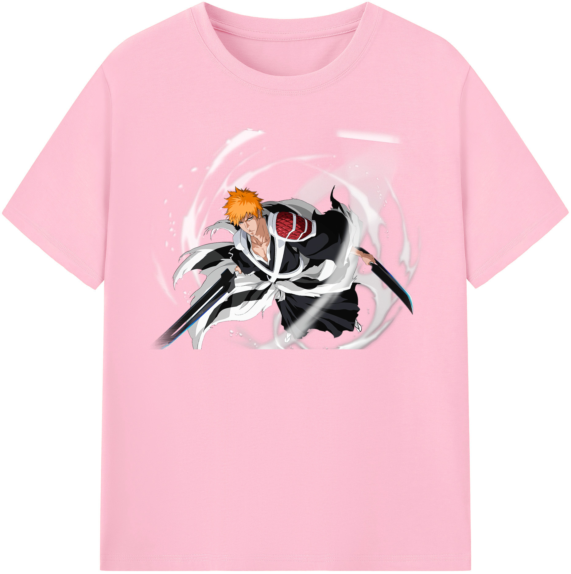 （画像用） ブリーチ 黒崎一護（くろさき いちご）BLEACH Kurosaki Ichigo 綿100％半袖Tシャツ（フロントプリント）
