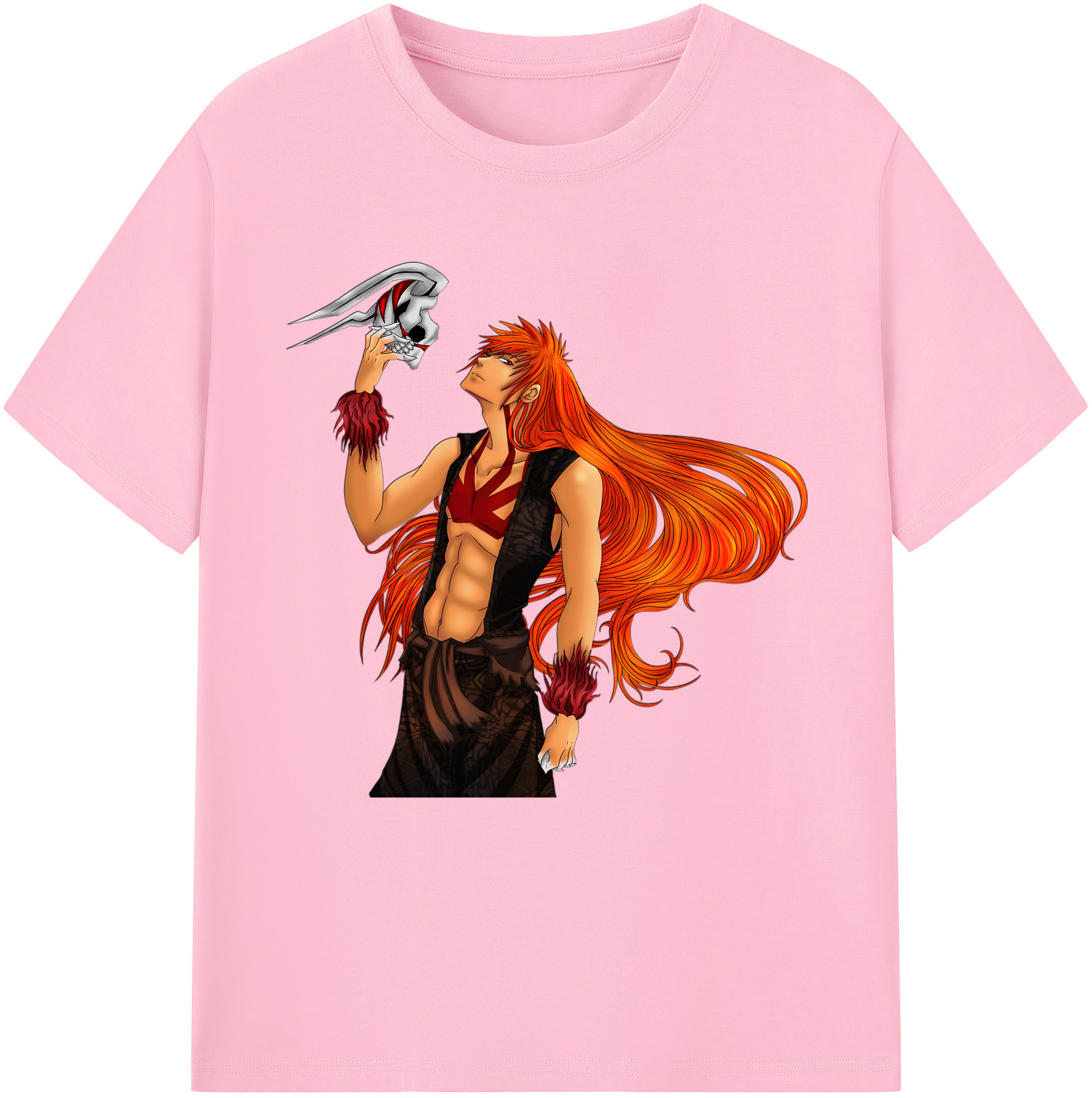 （画像用） ブリーチ 黒崎一護（くろさき いちご）BLEACH Kurosaki Ichigo 綿100％半袖Tシャツ（フロントプリント）
