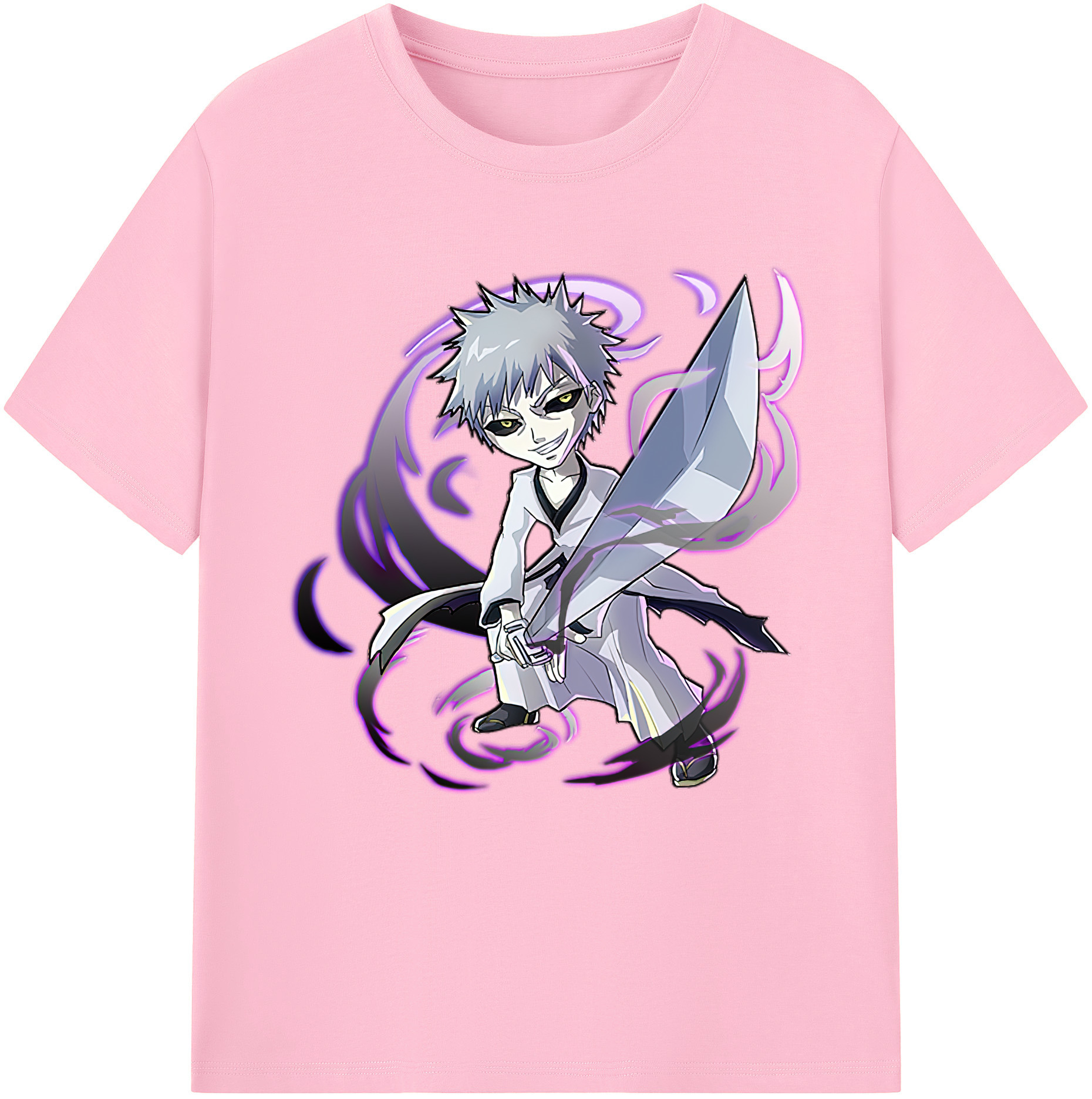 （画像用） ブリーチ 黒崎一護（くろさき いちご）BLEACH Kurosaki Ichigo 綿100％半袖Tシャツ（フロントプリント）