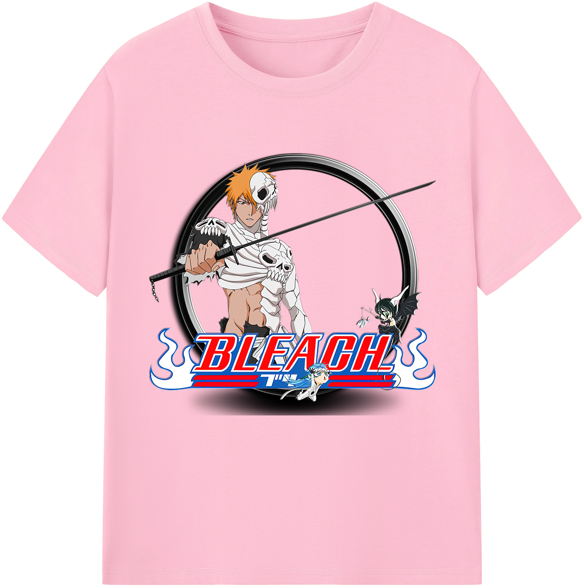 （画像用） ブリーチ 黒崎一護（くろさき いちご）BLEACH Kurosaki Ichigo 綿100％半袖Tシャツ（フロントプリント）