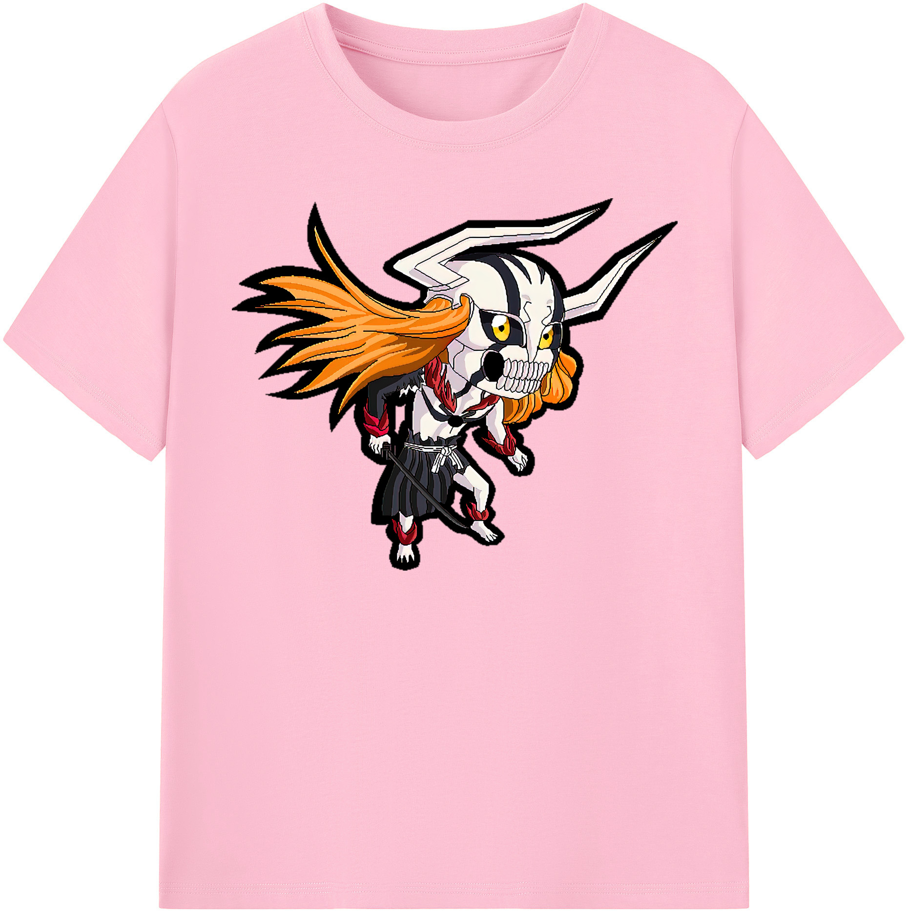 （画像用） ブリーチ 黒崎一護（くろさき いちご）BLEACH Kurosaki Ichigo 綿100％半袖Tシャツ（フロントプリント）