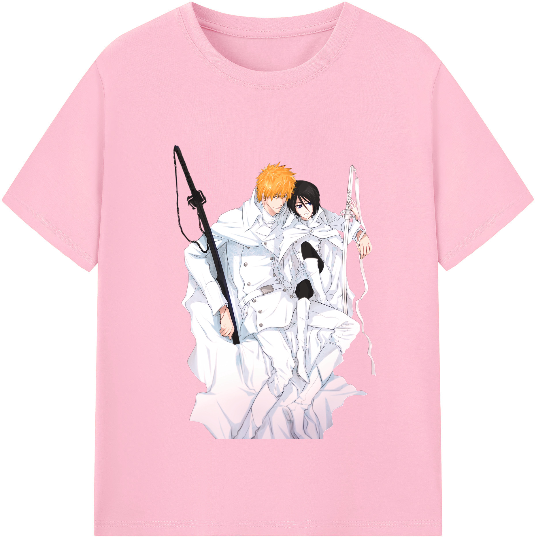 （画像用） ブリーチ 黒崎一護（くろさき いちご）BLEACH Kurosaki Ichigo 綿100％半袖Tシャツ（フロントプリント）