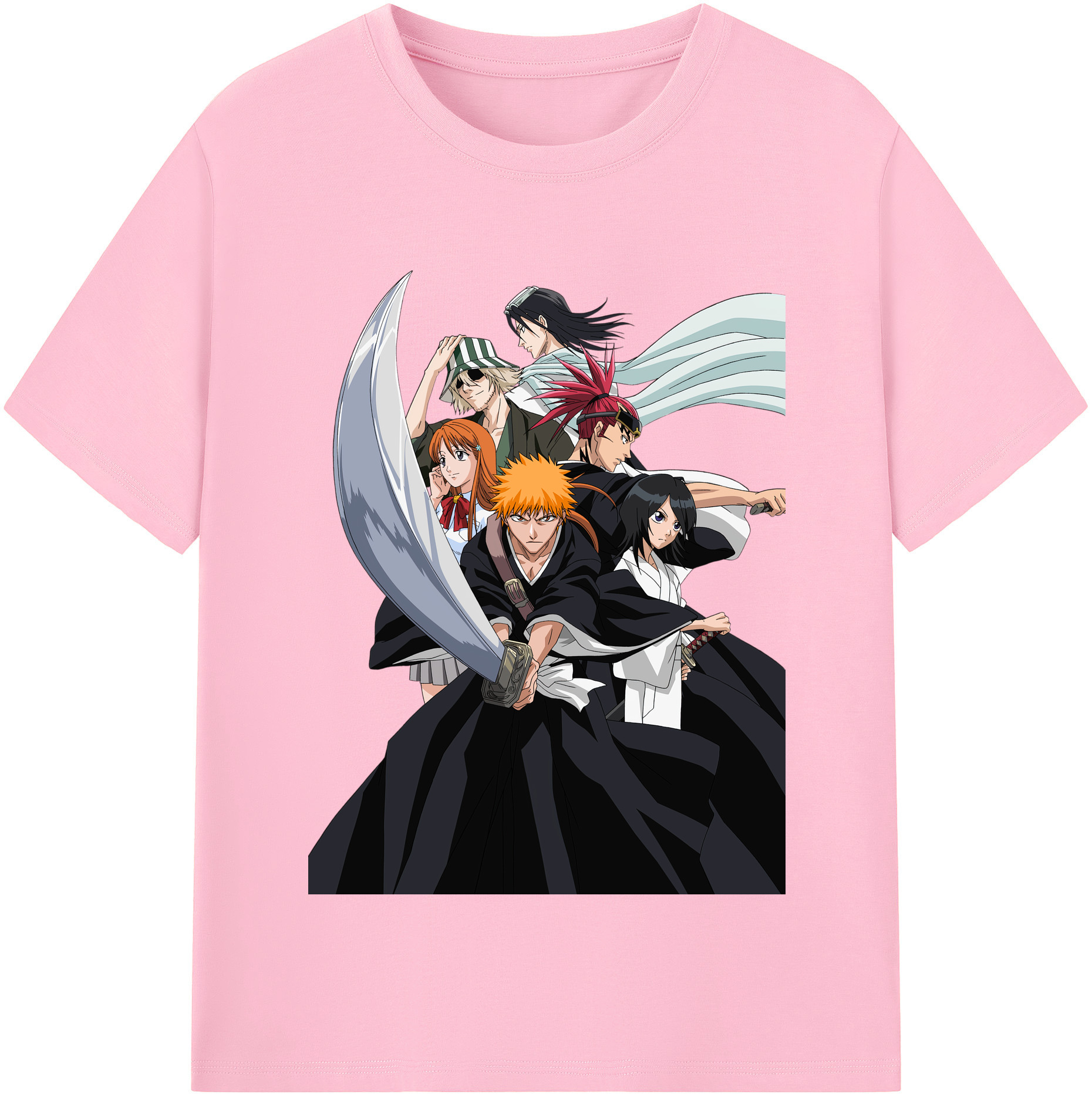 （画像用） ブリーチ 黒崎一護（くろさき いちご）BLEACH Kurosaki Ichigo 綿100％半袖Tシャツ（フロントプリント）