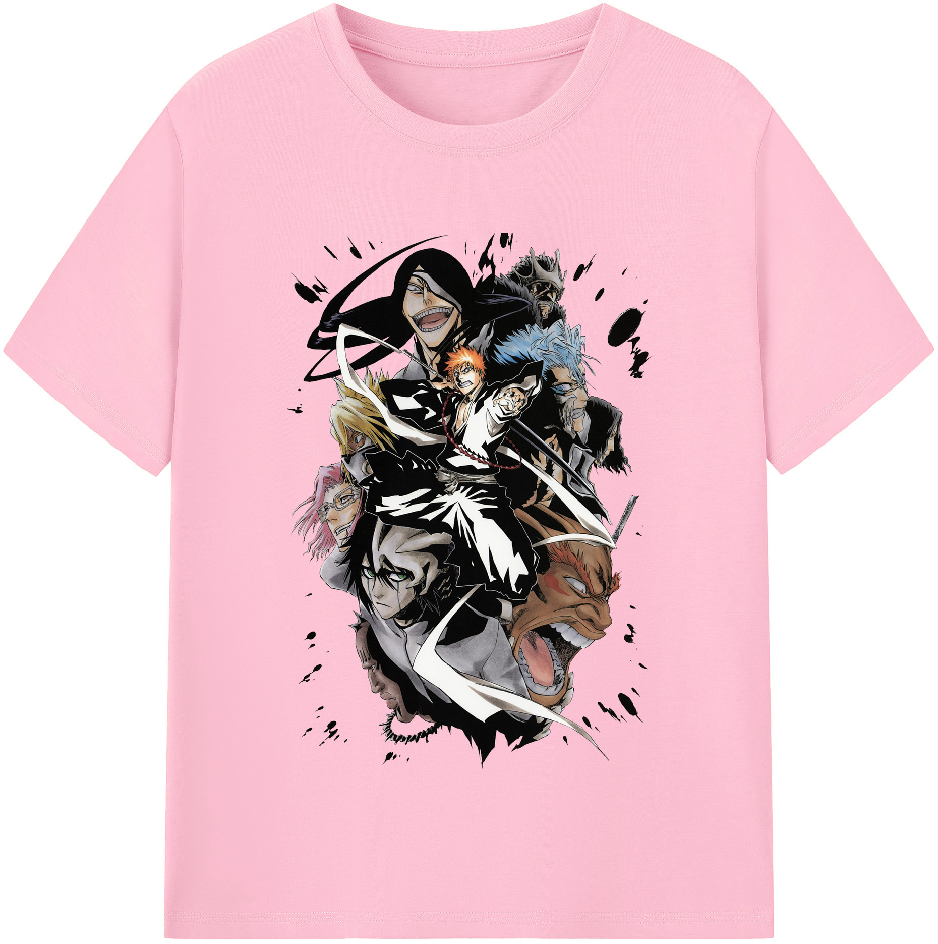 （画像用） ブリーチ 黒崎一護（くろさき いちご）BLEACH Kurosaki Ichigo 綿100％半袖Tシャツ（フロントプリント）
