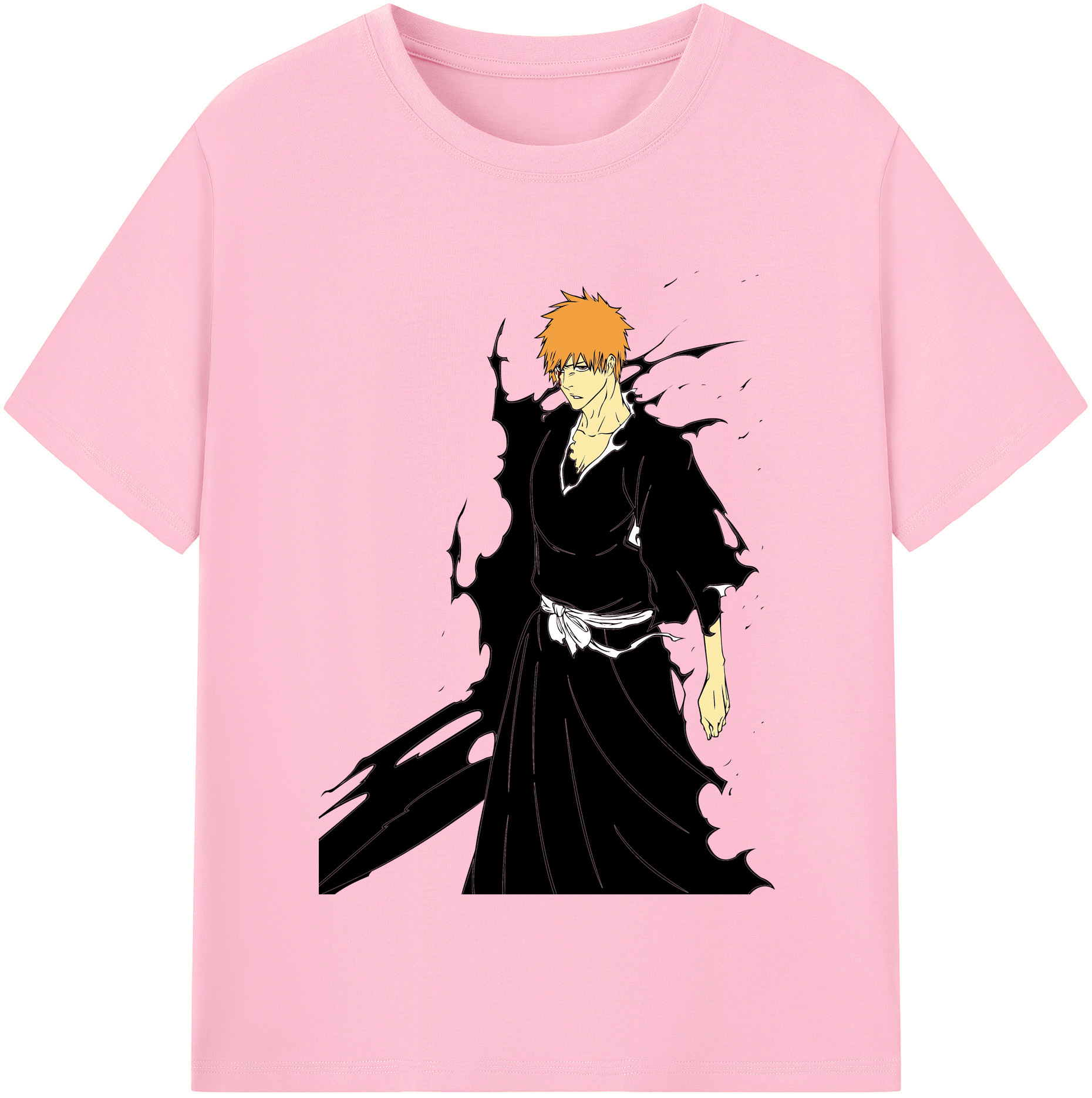 （画像用） ブリーチ 黒崎一護（くろさき いちご）BLEACH Kurosaki Ichigo 綿100％半袖Tシャツ（フロントプリント）