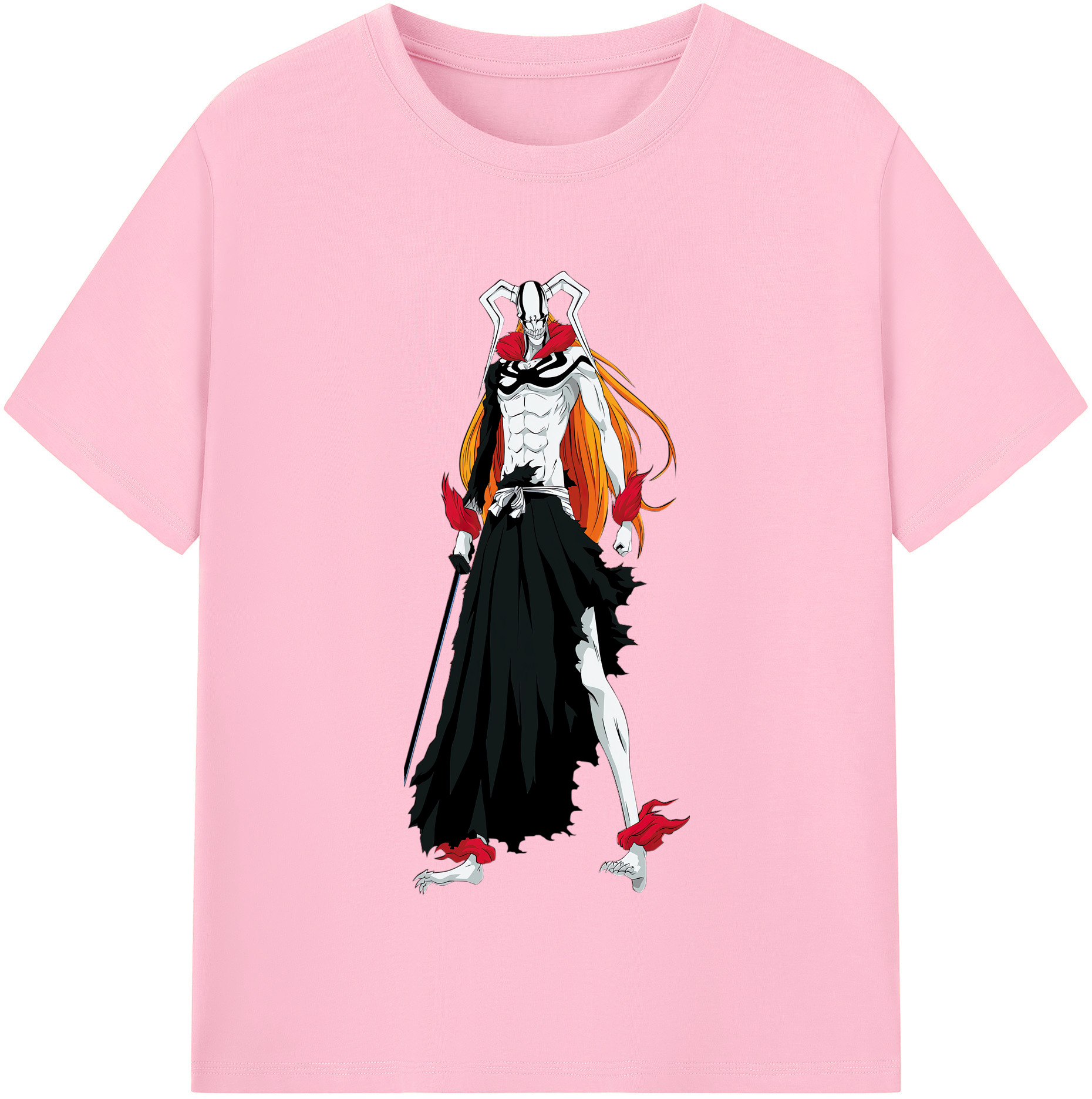 （画像用） ブリーチ 黒崎一護（くろさき いちご）BLEACH Kurosaki Ichigo 綿100％半袖Tシャツ（フロントプリント）