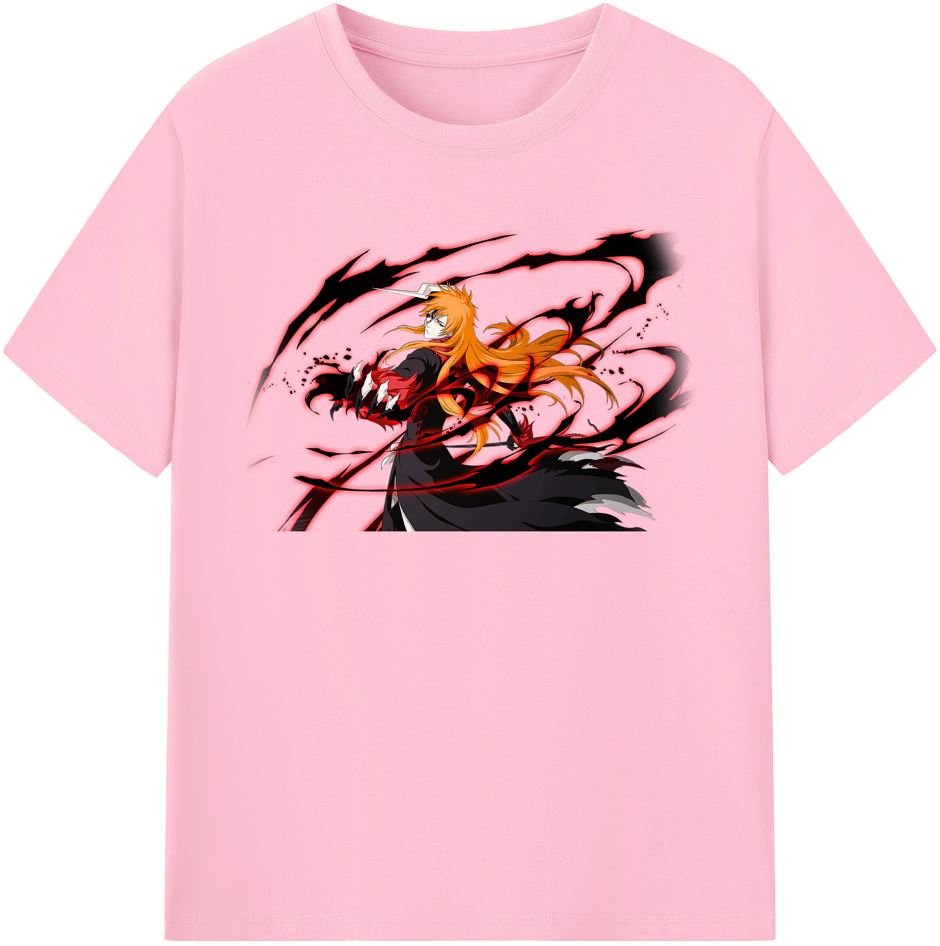（画像用） ブリーチ 黒崎一護（くろさき いちご）BLEACH Kurosaki Ichigo 綿100％半袖Tシャツ（フロントプリント）