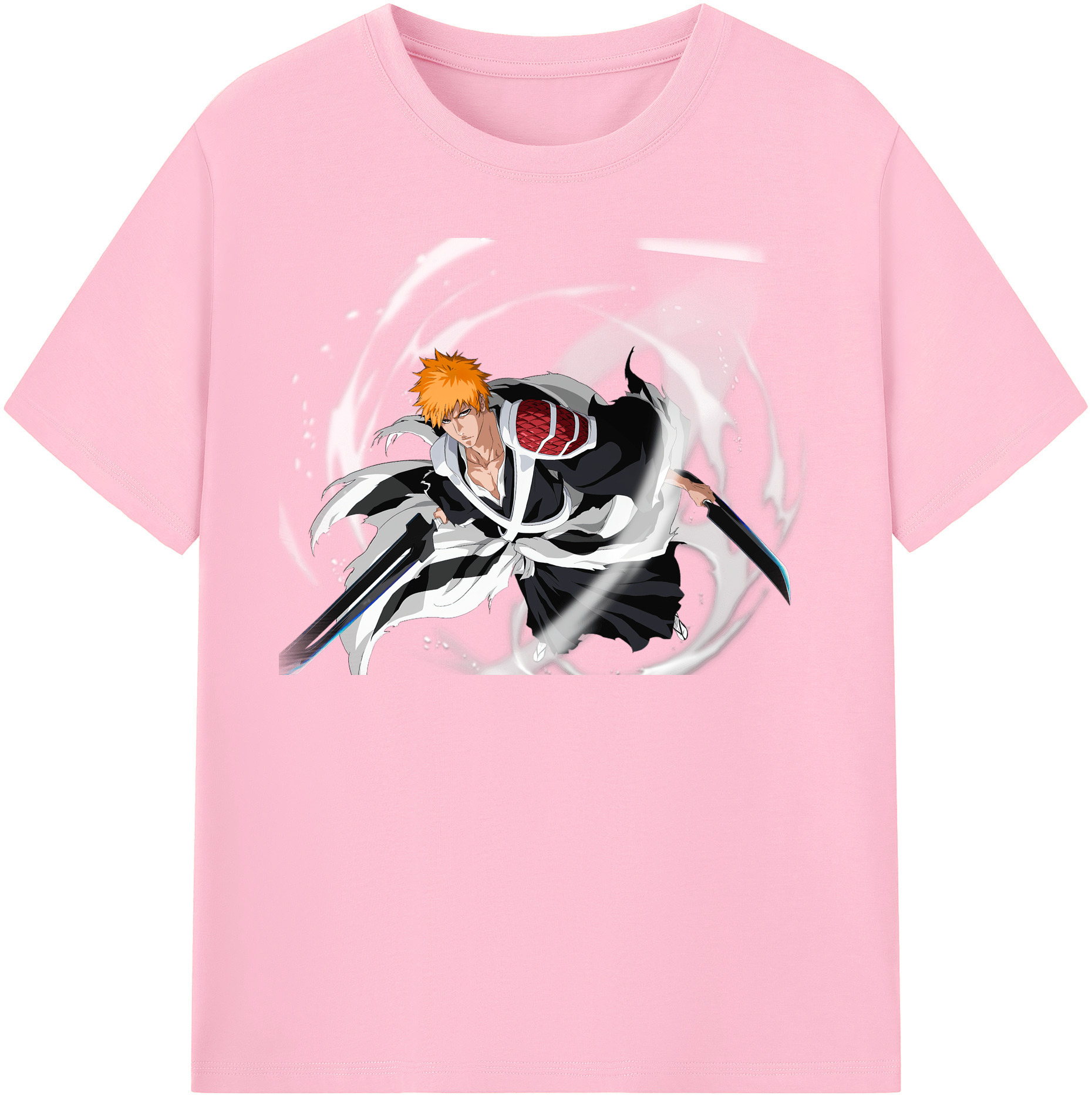 （画像用） ブリーチ 黒崎一護（くろさき いちご）BLEACH Kurosaki Ichigo 綿100％半袖Tシャツ（フロントプリント）
