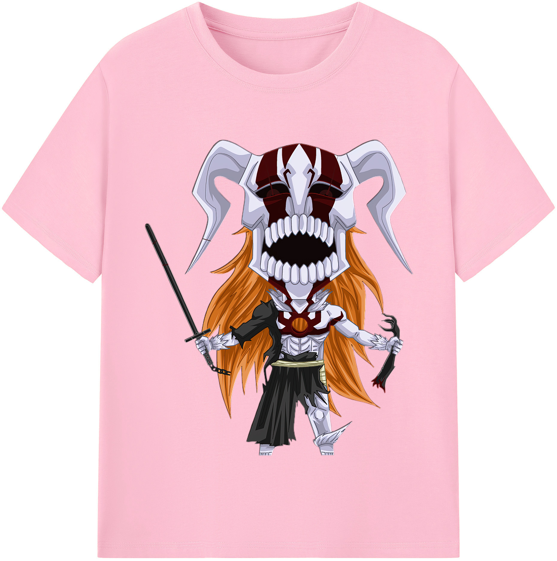 （画像用） ブリーチ 黒崎一護（くろさき いちご）BLEACH Kurosaki Ichigo 綿100％半袖Tシャツ（フロントプリント）