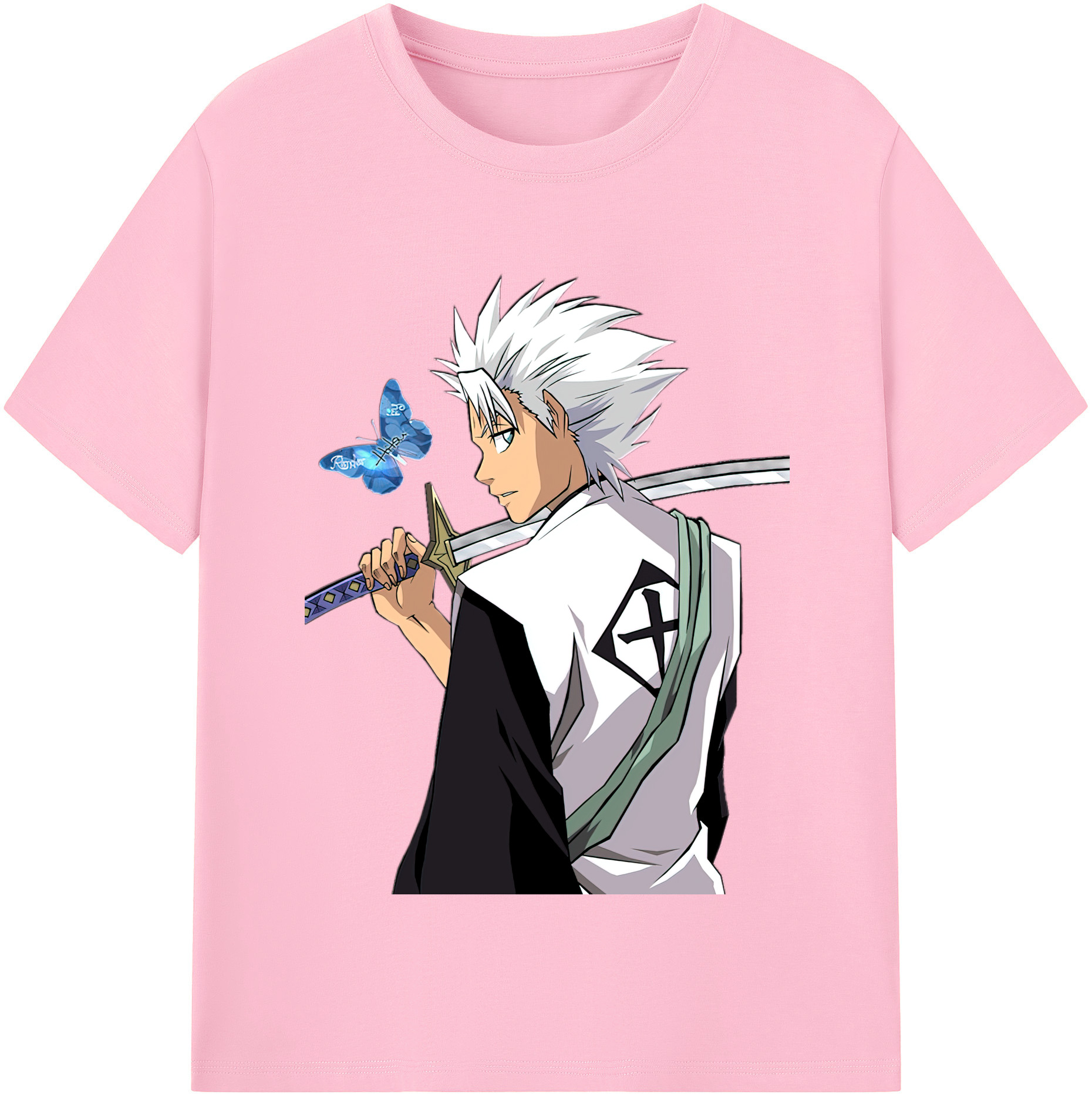 （画像用） ブリーチ 日番谷冬獅郎（ひつがや とうしろう） BLEACH Hitsugaya Toushirou 綿100％半袖Tシャツ（フロントプリント）
