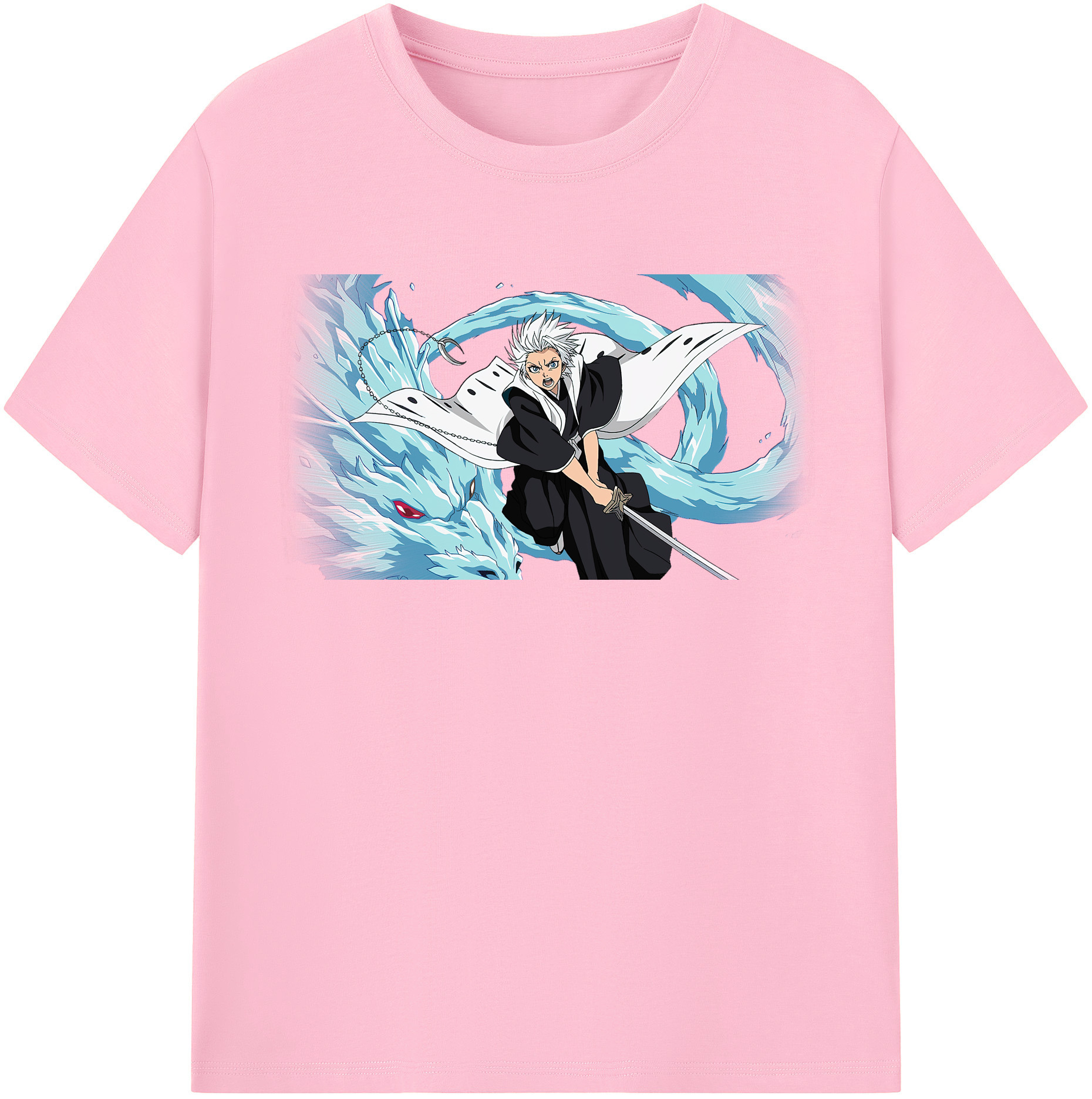 （画像用） ブリーチ 日番谷冬獅郎（ひつがや とうしろう） BLEACH Hitsugaya Toushirou 綿100％半袖Tシャツ（フロントプリント）
