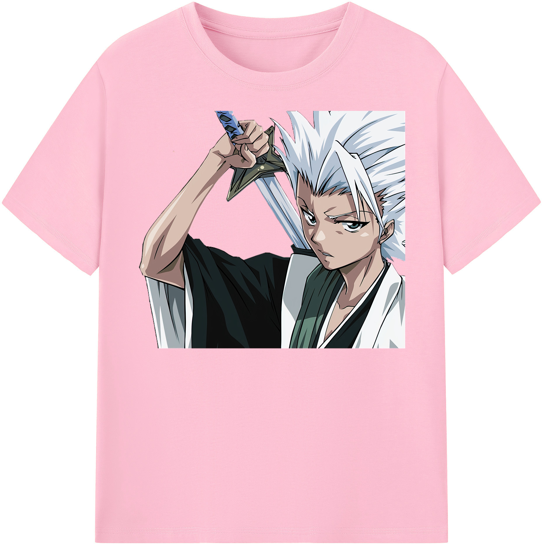 （画像用） ブリーチ 日番谷冬獅郎（ひつがや とうしろう） BLEACH Hitsugaya Toushirou 綿100％半袖Tシャツ（フロントプリント）