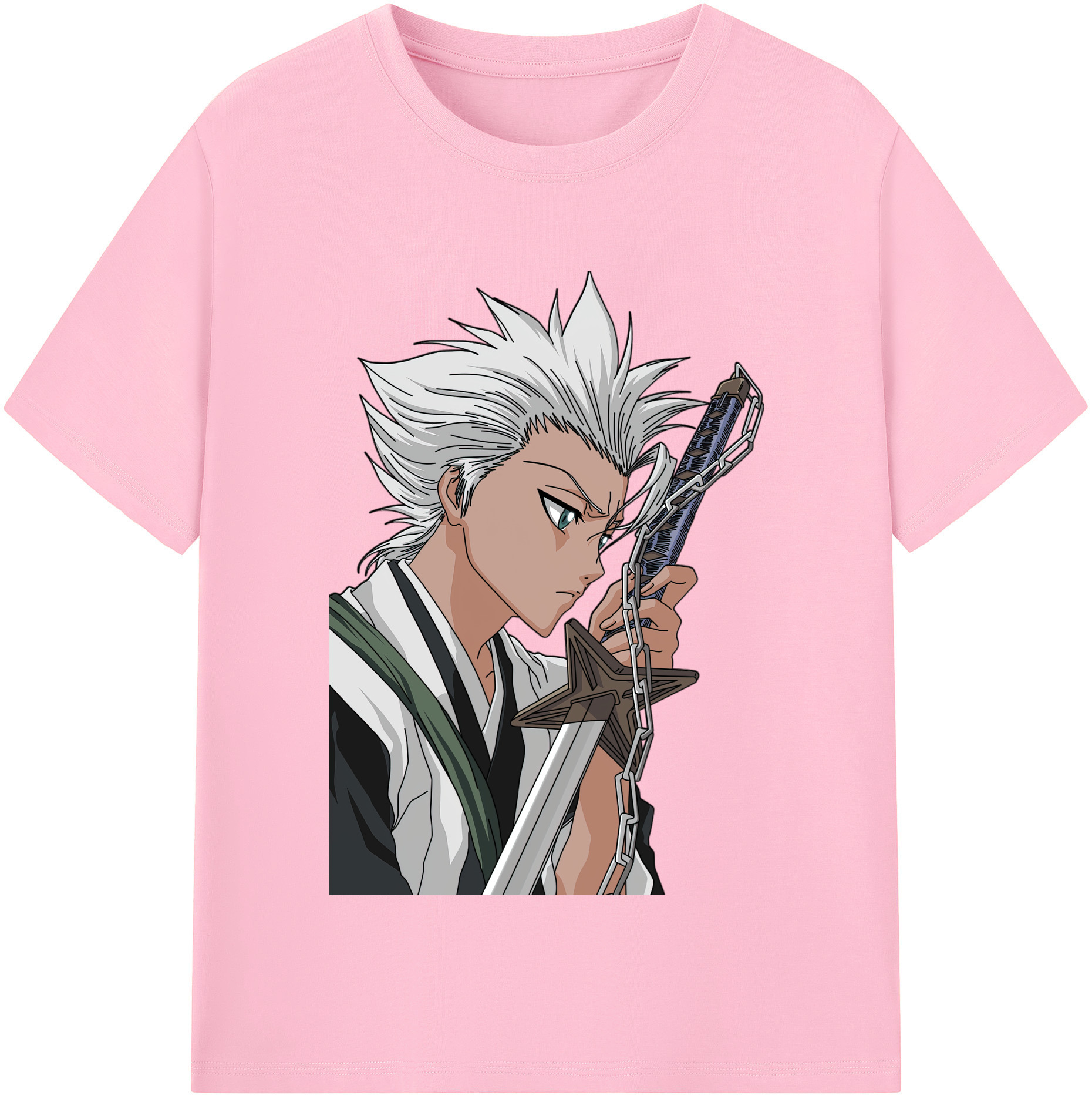 （画像用） ブリーチ 日番谷冬獅郎（ひつがや とうしろう） BLEACH Hitsugaya Toushirou 綿100％半袖Tシャツ（フロントプリント）