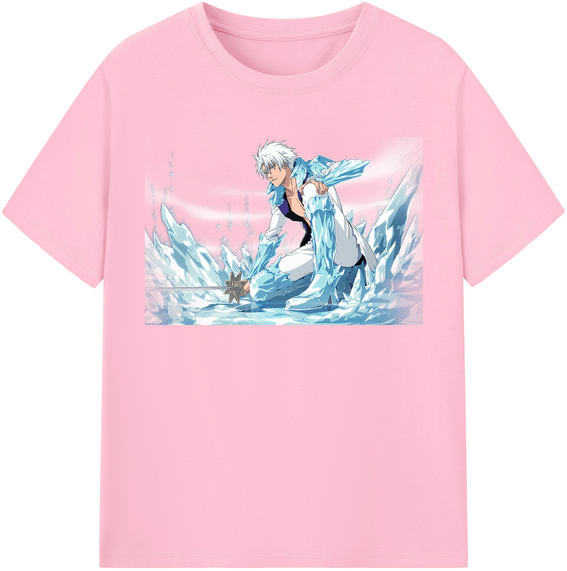 （画像用） ブリーチ 日番谷冬獅郎（ひつがや とうしろう） BLEACH Hitsugaya Toushirou 綿100％半袖Tシャツ（フロントプリント）