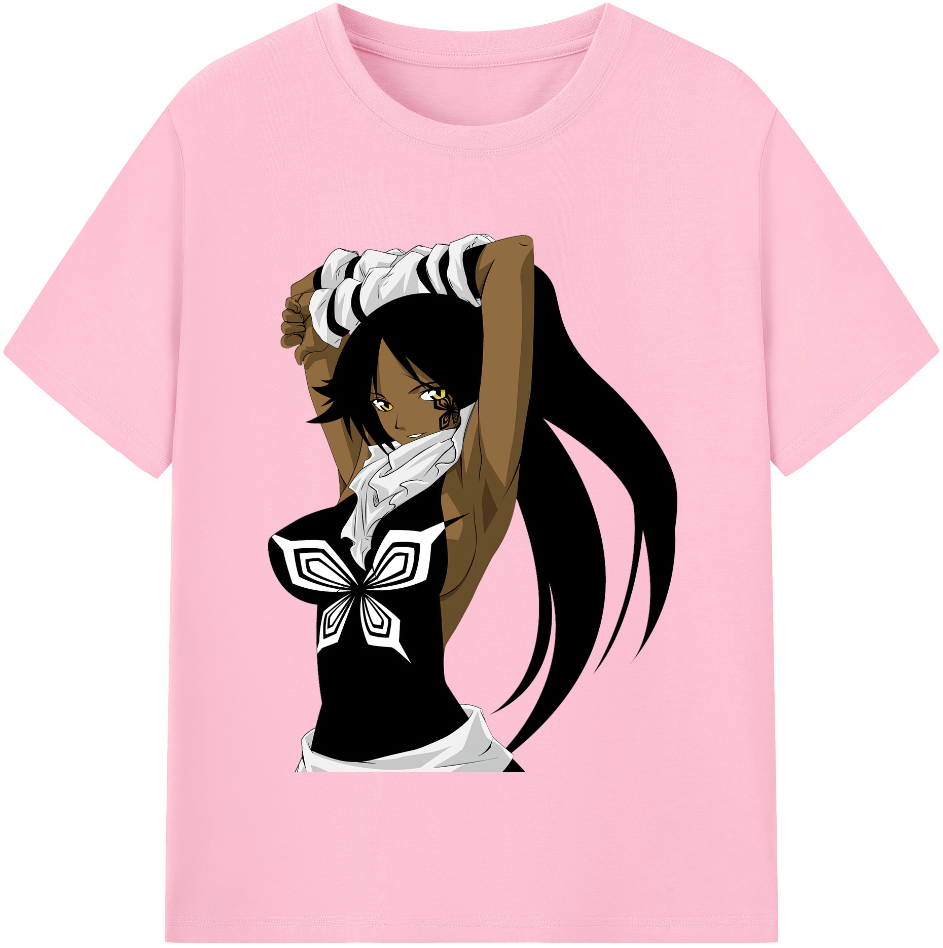 （画像用） ブリーチ 四楓院 夜一（しほういん よるいち） BLEACH Shihouin Yoruichi 綿100％半袖Tシャツ（フロントプリント）