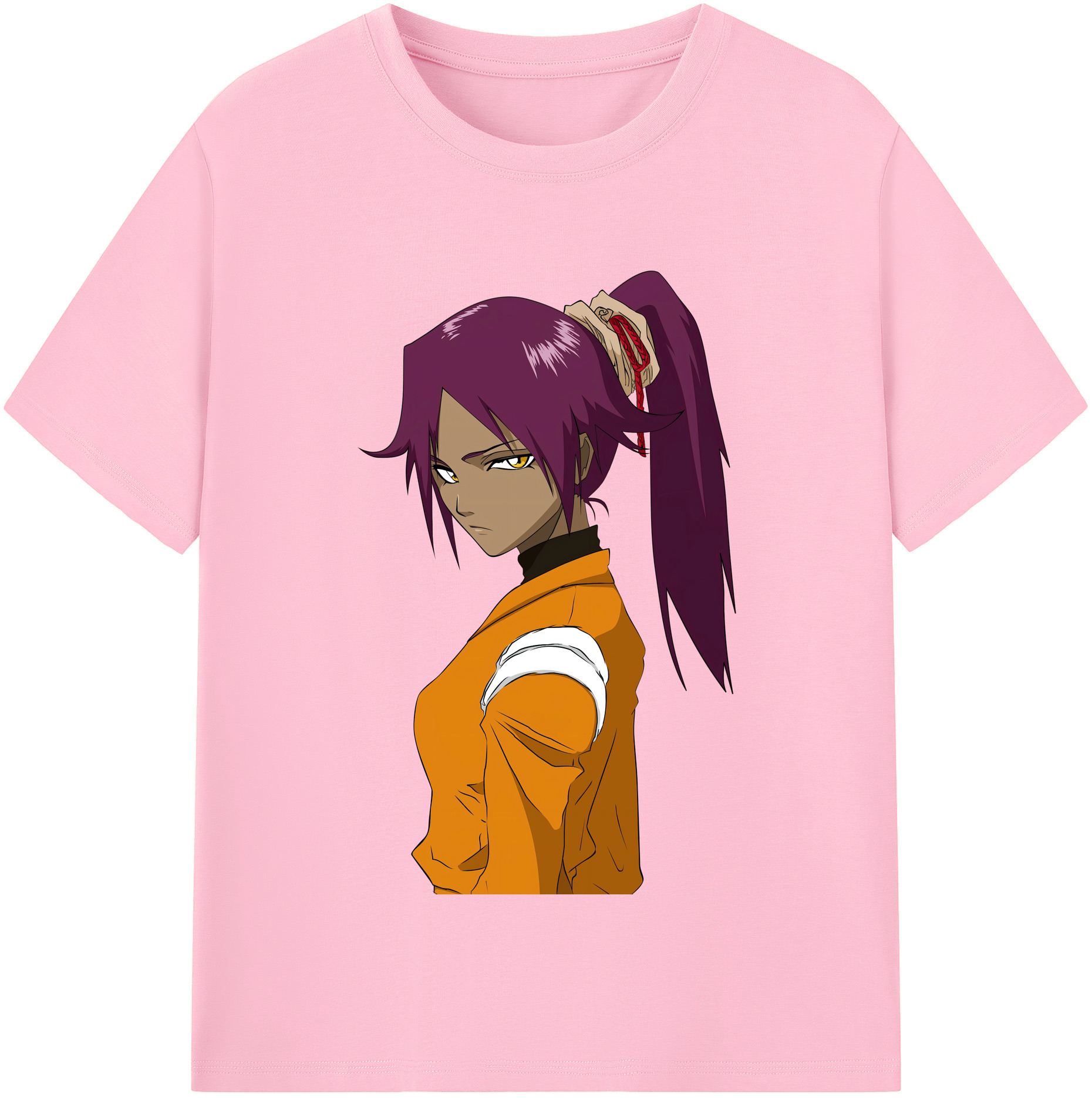 （画像用） ブリーチ 四楓院 夜一（しほういん よるいち） BLEACH Shihouin Yoruichi 綿100％半袖Tシャツ（フロントプリント）