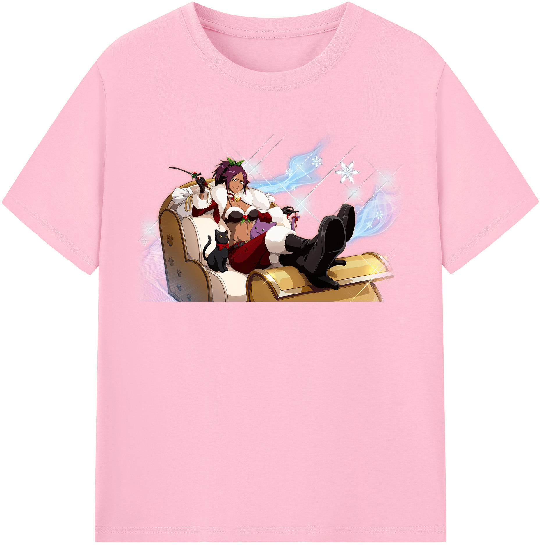 （画像用） ブリーチ 四楓院 夜一（しほういん よるいち） BLEACH Shihouin Yoruichi 綿100％半袖Tシャツ（フロントプリント）
