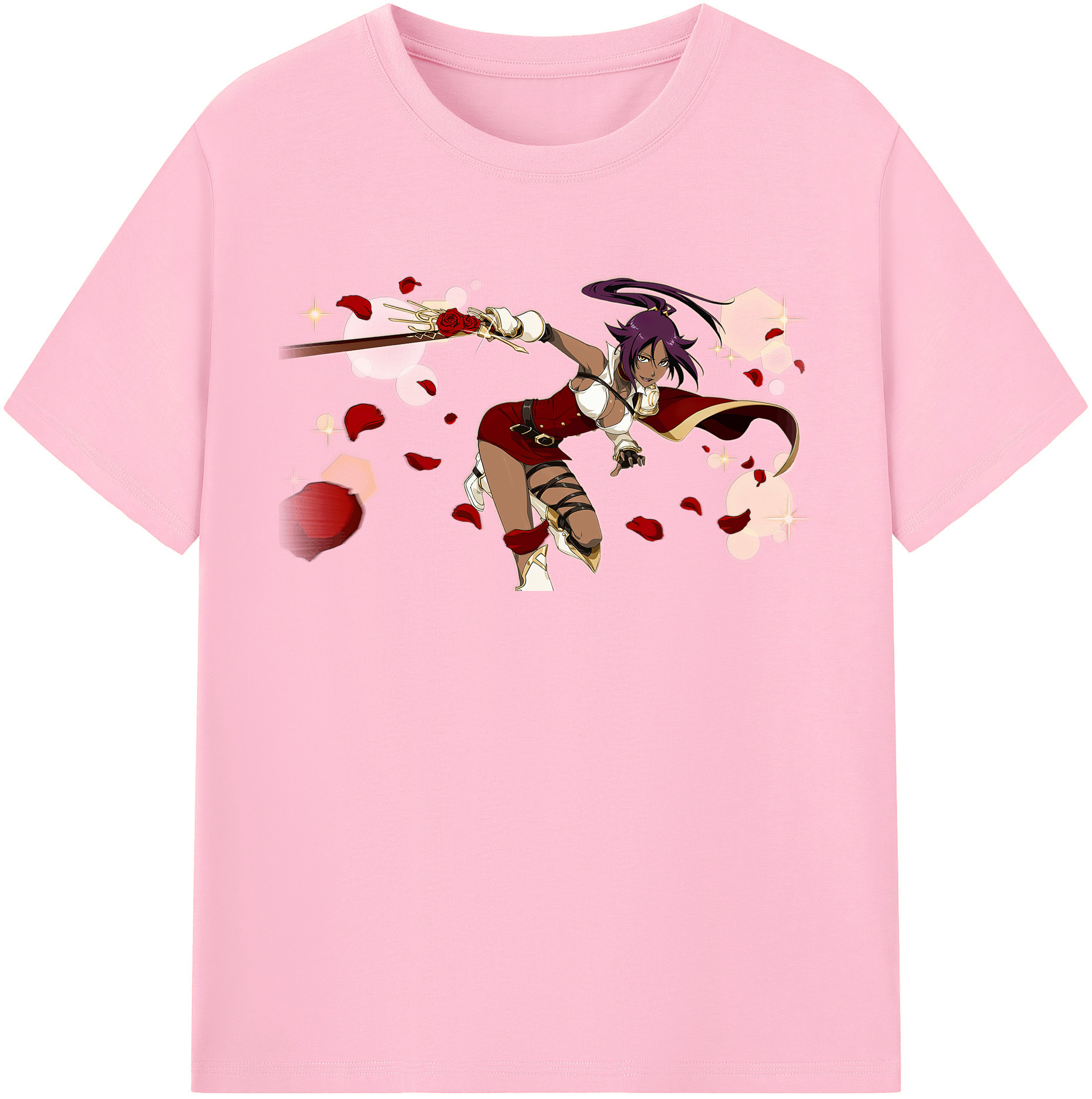 （画像用） ブリーチ 四楓院 夜一（しほういん よるいち） BLEACH Shihouin Yoruichi 綿100％半袖Tシャツ（フロントプリント）