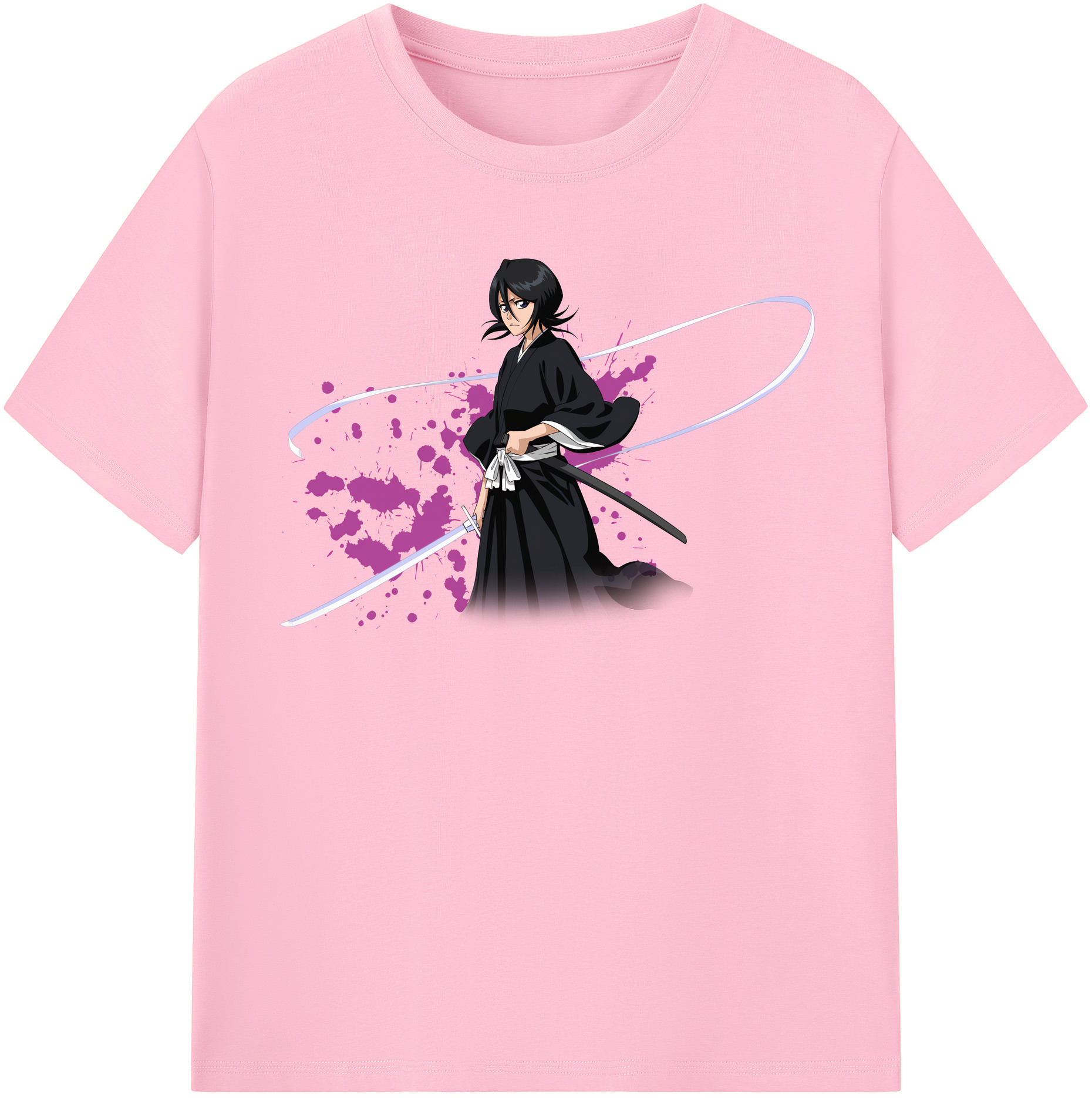 （画像用） ブリーチ 朽木ルキア BLEACH Kuchiki Rukia 綿100％半袖Tシャツ（フロントプリント）