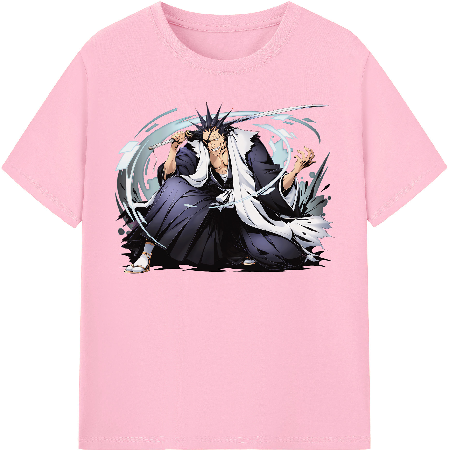 （画像用） ブリーチ ざらき けんぱち BLEACH Zaraki Kenpachi 綿100％半袖Tシャツ（フロントプリント）