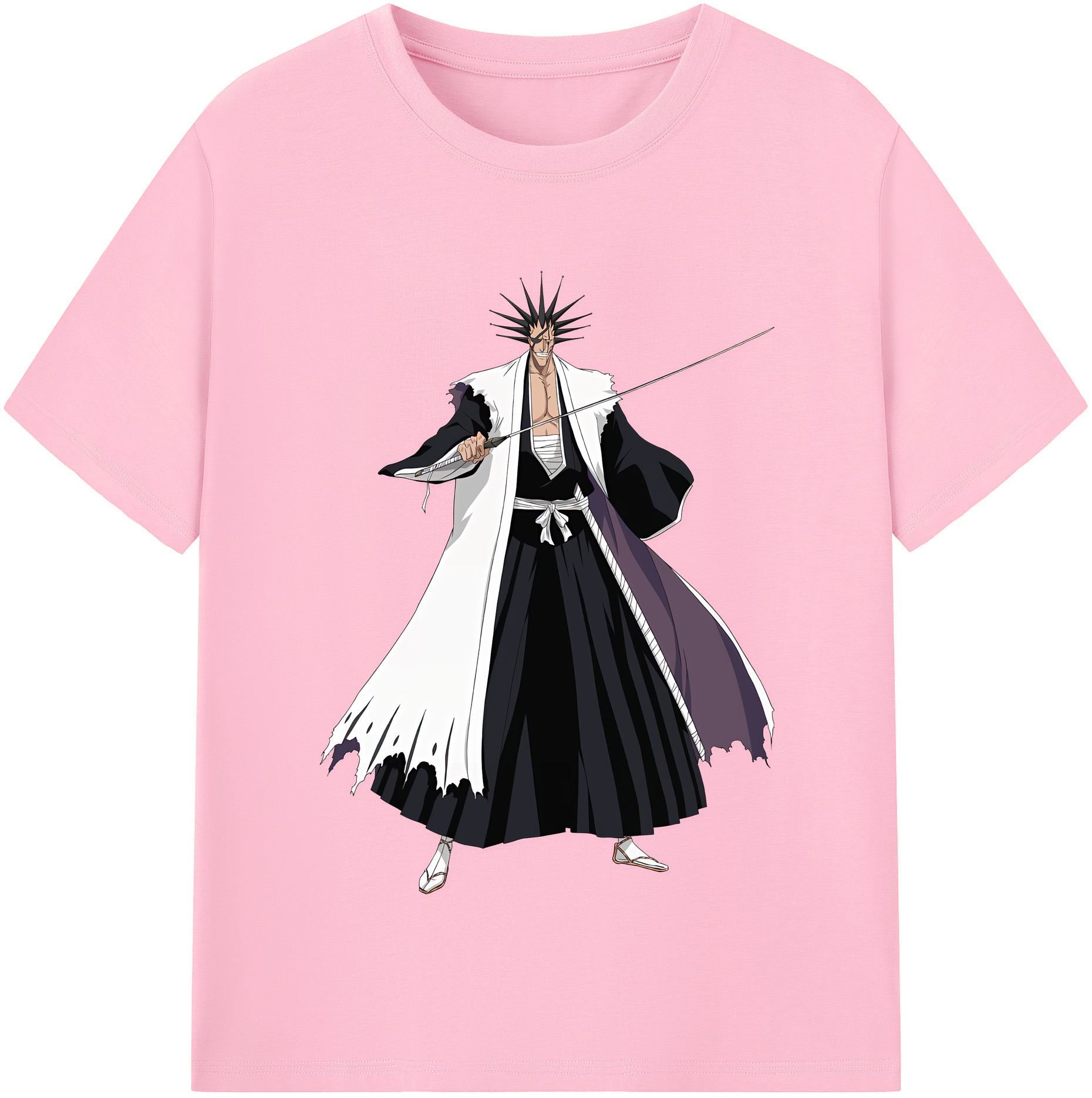 （画像用） ブリーチ ざらき けんぱち BLEACH Zaraki Kenpachi 綿100％半袖Tシャツ（フロントプリント）