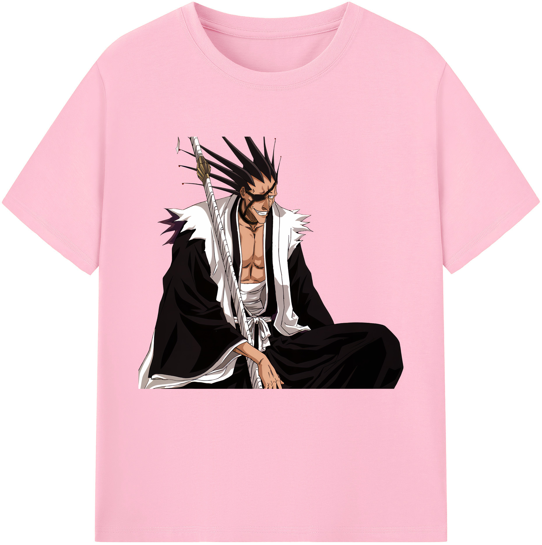 （画像用） ブリーチ ざらき けんぱち BLEACH Zaraki Kenpachi 綿100％半袖Tシャツ（フロントプリント）