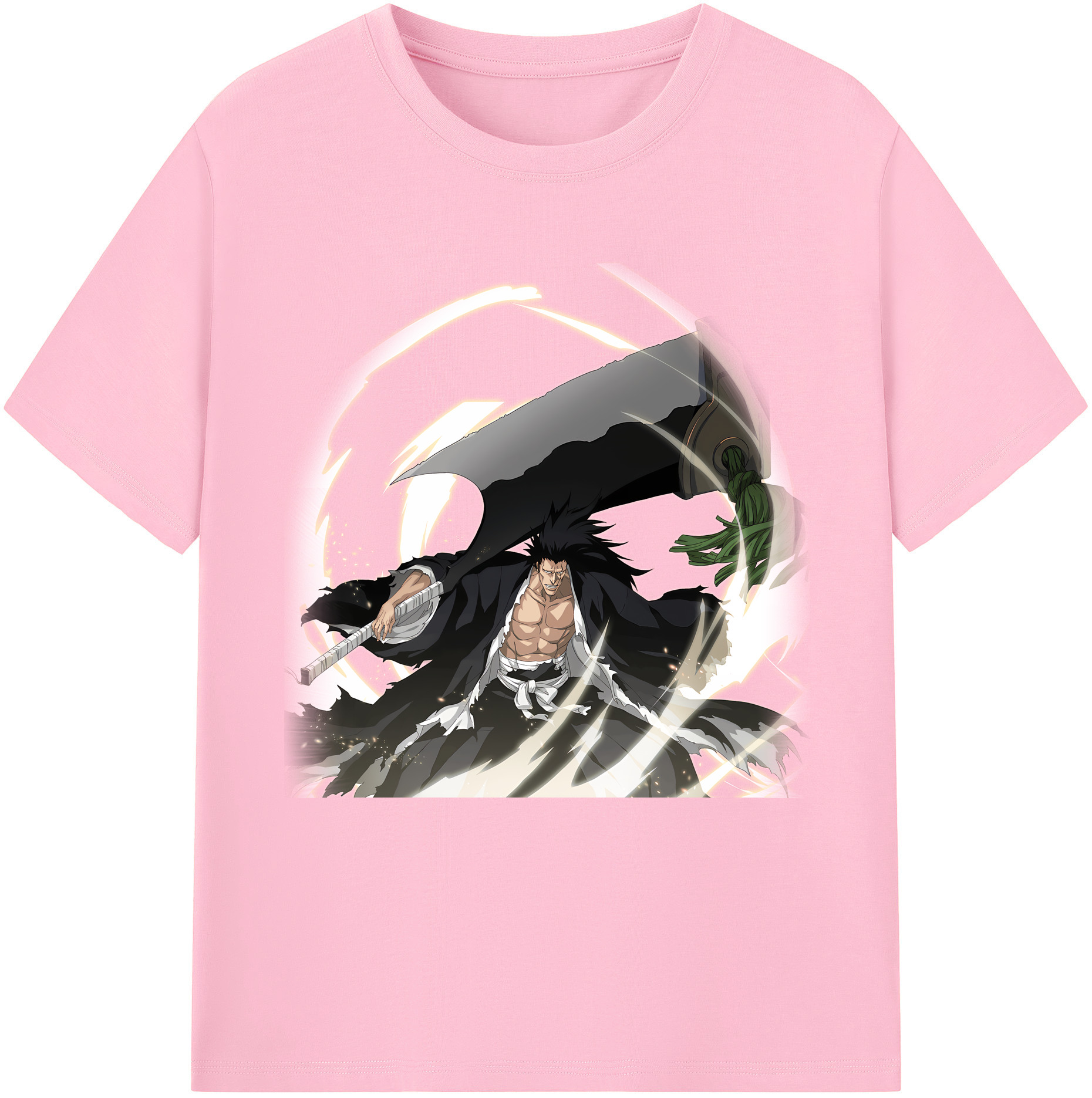 （画像用） ブリーチ ざらき けんぱち BLEACH Zaraki Kenpachi 綿100％半袖Tシャツ（フロントプリント）