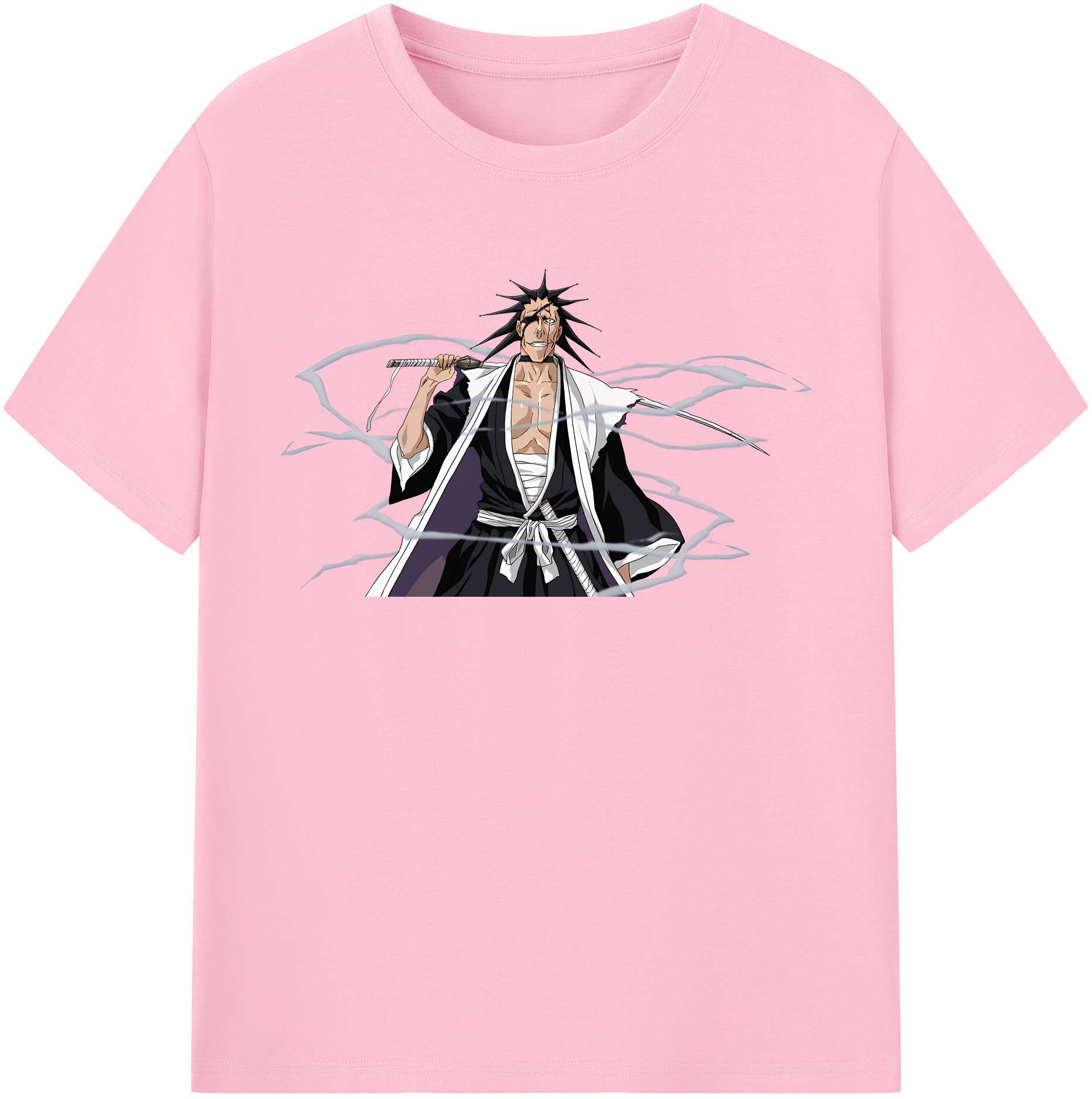 （画像用） ブリーチ ざらき けんぱち BLEACH Zaraki Kenpachi 綿100％半袖Tシャツ（フロントプリント）
