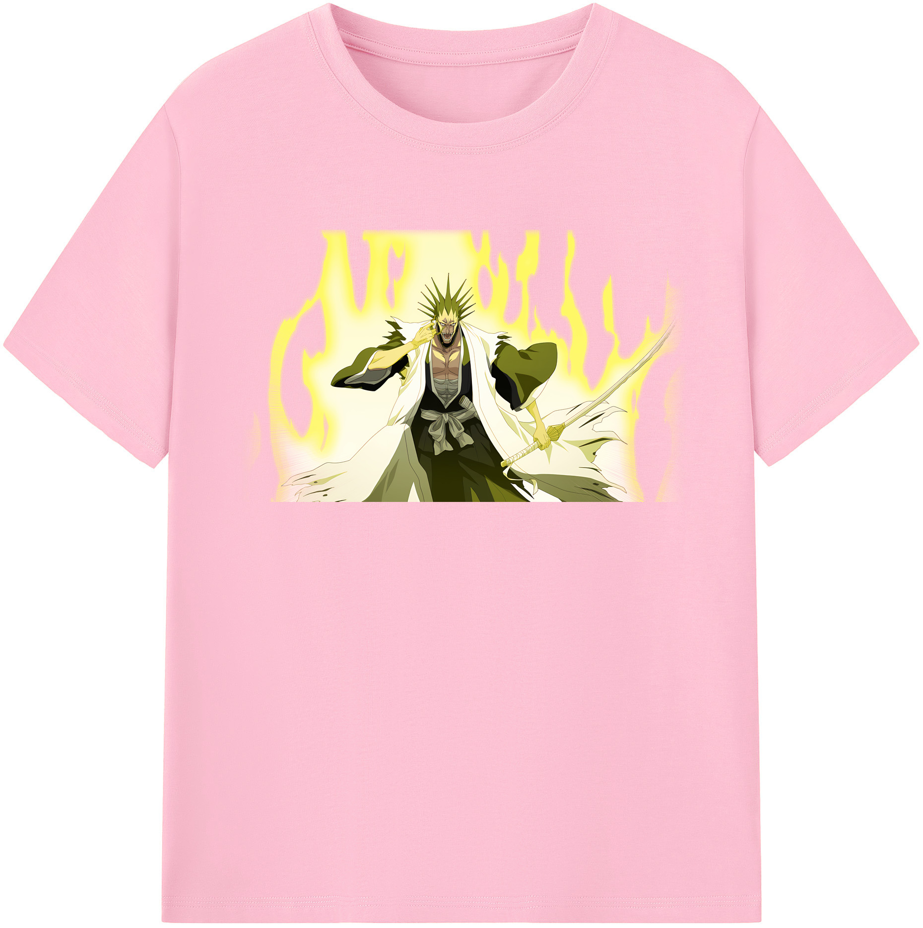 （画像用） ブリーチ ざらき けんぱち BLEACH Zaraki Kenpachi 綿100％半袖Tシャツ（フロントプリント）