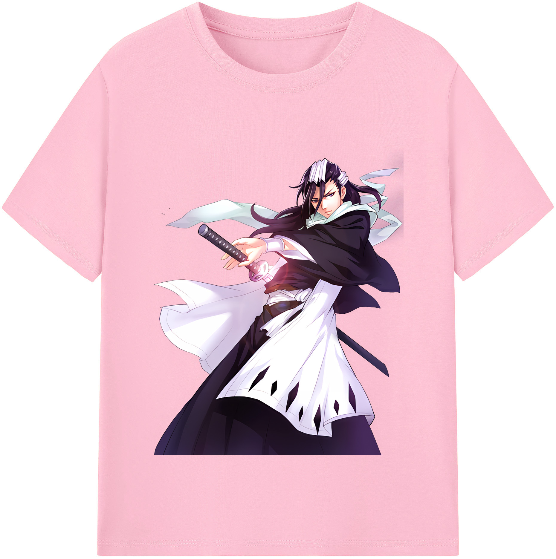 （画像用） ブリーチ くちき びゃくや BLEACH Kuchiki Byakuya 綿100％半袖Tシャツ（フロントプリント）