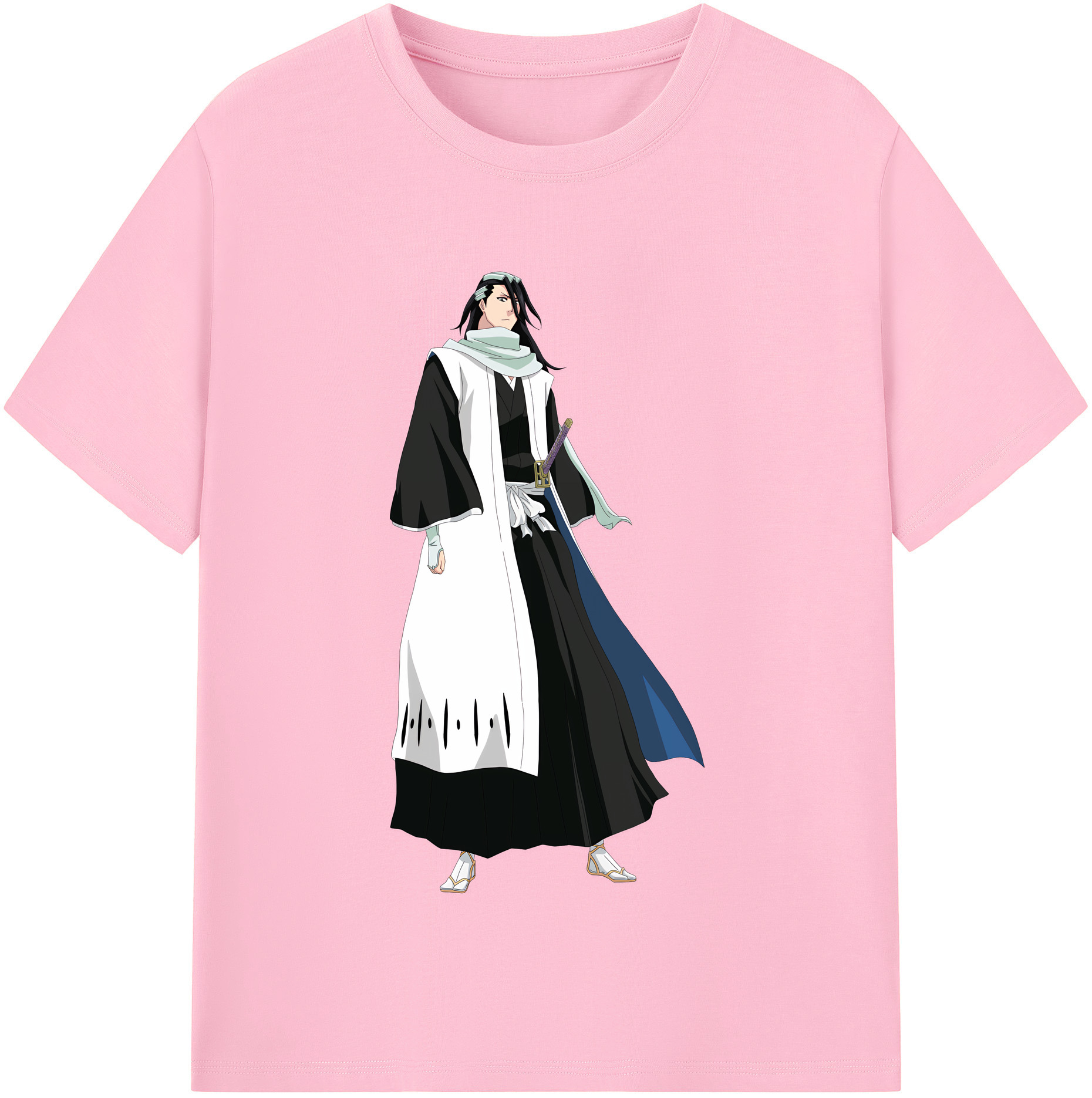（画像用） ブリーチ くちき びゃくや BLEACH Kuchiki Byakuya 綿100％半袖Tシャツ（フロントプリント）
