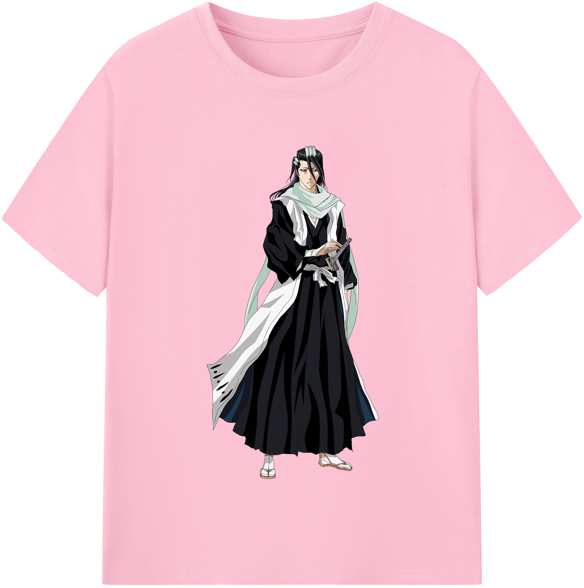 （画像用） ブリーチ くちき びゃくや BLEACH Kuchiki Byakuya 綿100％半袖Tシャツ（フロントプリント）