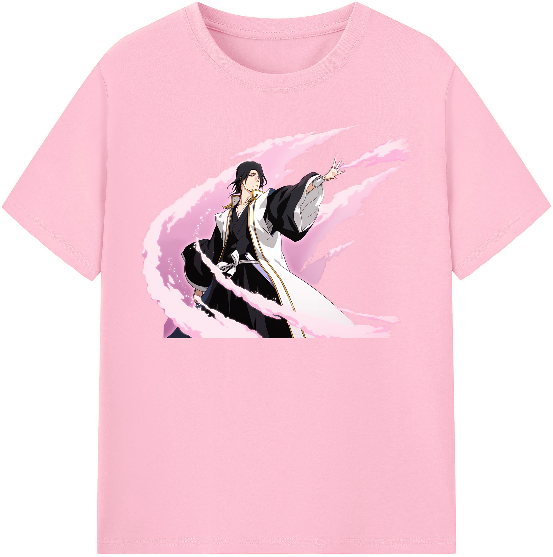 （画像用） ブリーチ くちき びゃくや BLEACH Kuchiki Byakuya 綿100％半袖Tシャツ（フロントプリント）