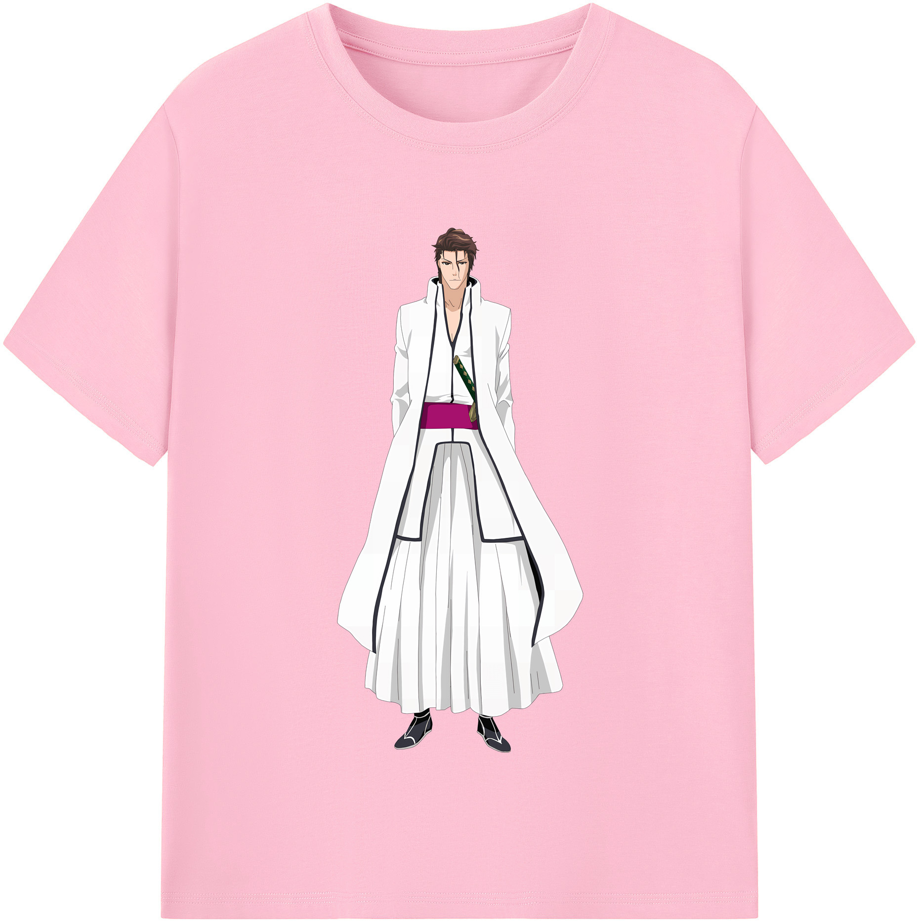（画像用） ブリーチ 藍染 惣右介（あいぜん そうすけ） BLEACH Aizen Sousuke 綿100％半袖Tシャツ（フロントプリント）