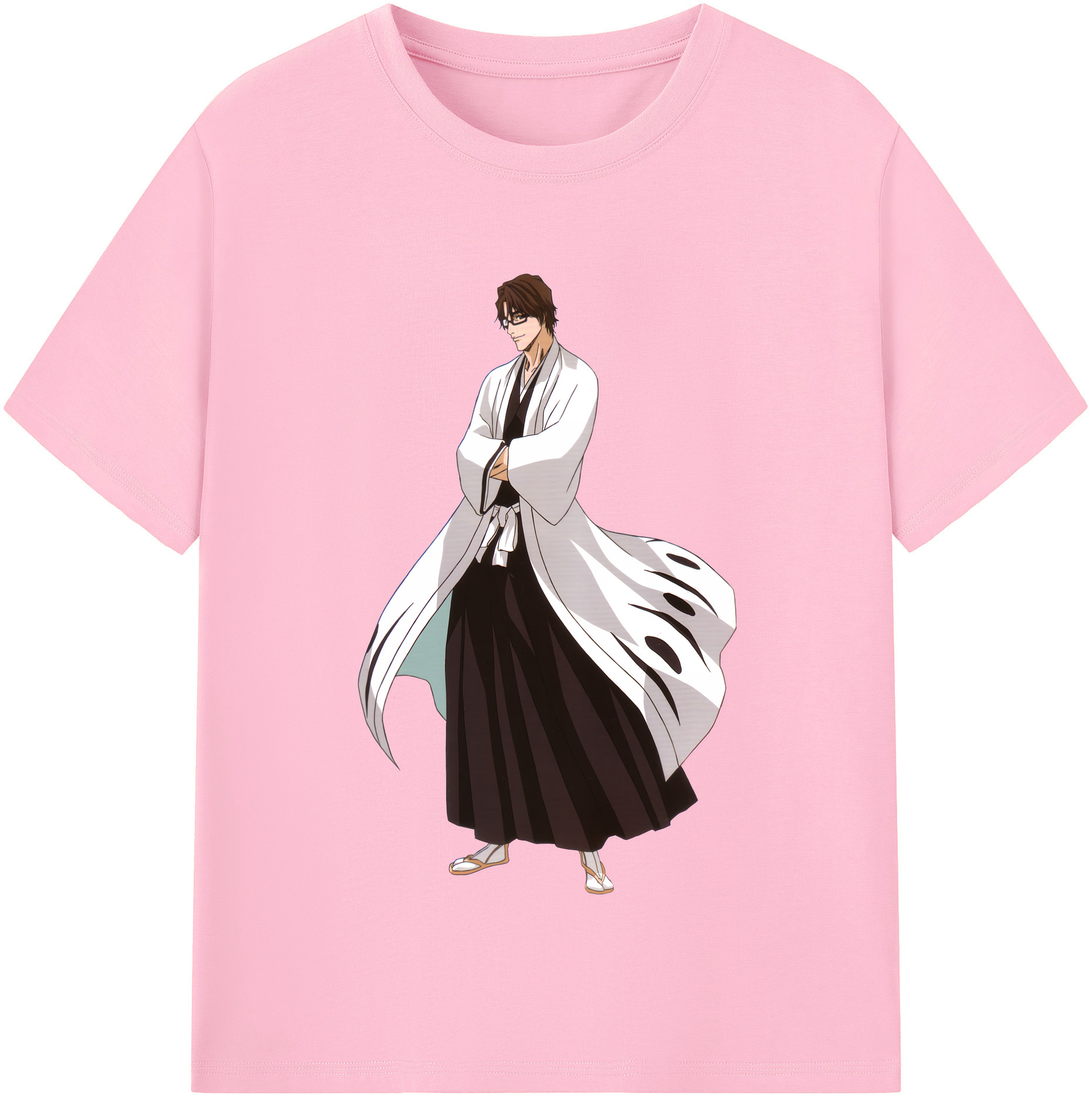 （画像用） ブリーチ 藍染 惣右介（あいぜん そうすけ） BLEACH Aizen Sousuke 綿100％半袖Tシャツ（フロントプリント）