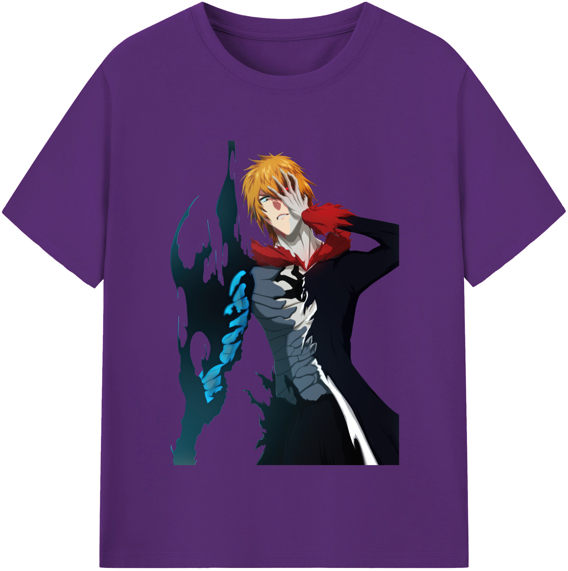 （画像用） ブリーチ 黒崎一護（くろさき いちご）BLEACH Kurosaki Ichigo 綿100％半袖Tシャツ（フロントプリント）