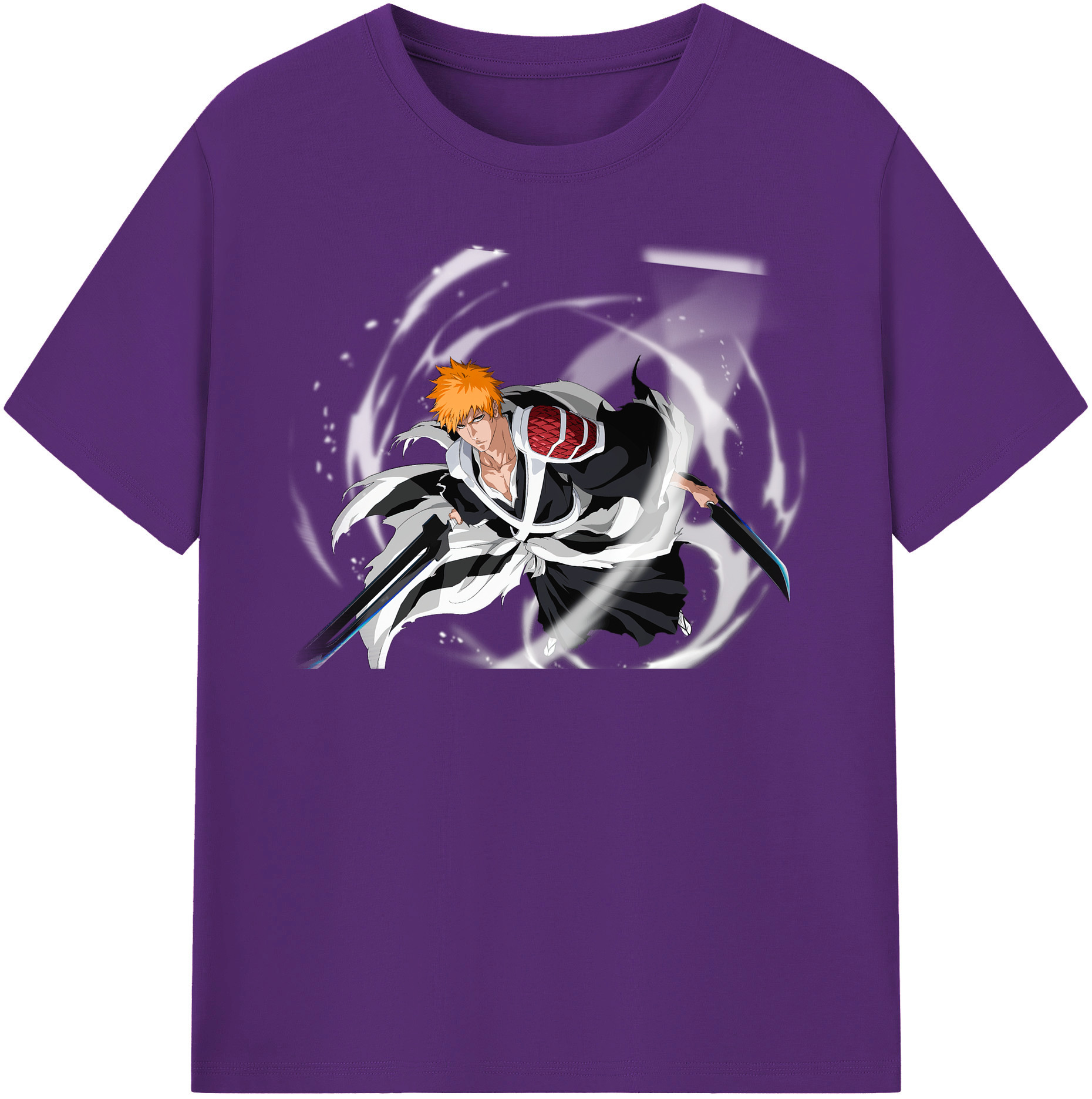 （画像用） ブリーチ 黒崎一護（くろさき いちご）BLEACH Kurosaki Ichigo 綿100％半袖Tシャツ（フロントプリント）