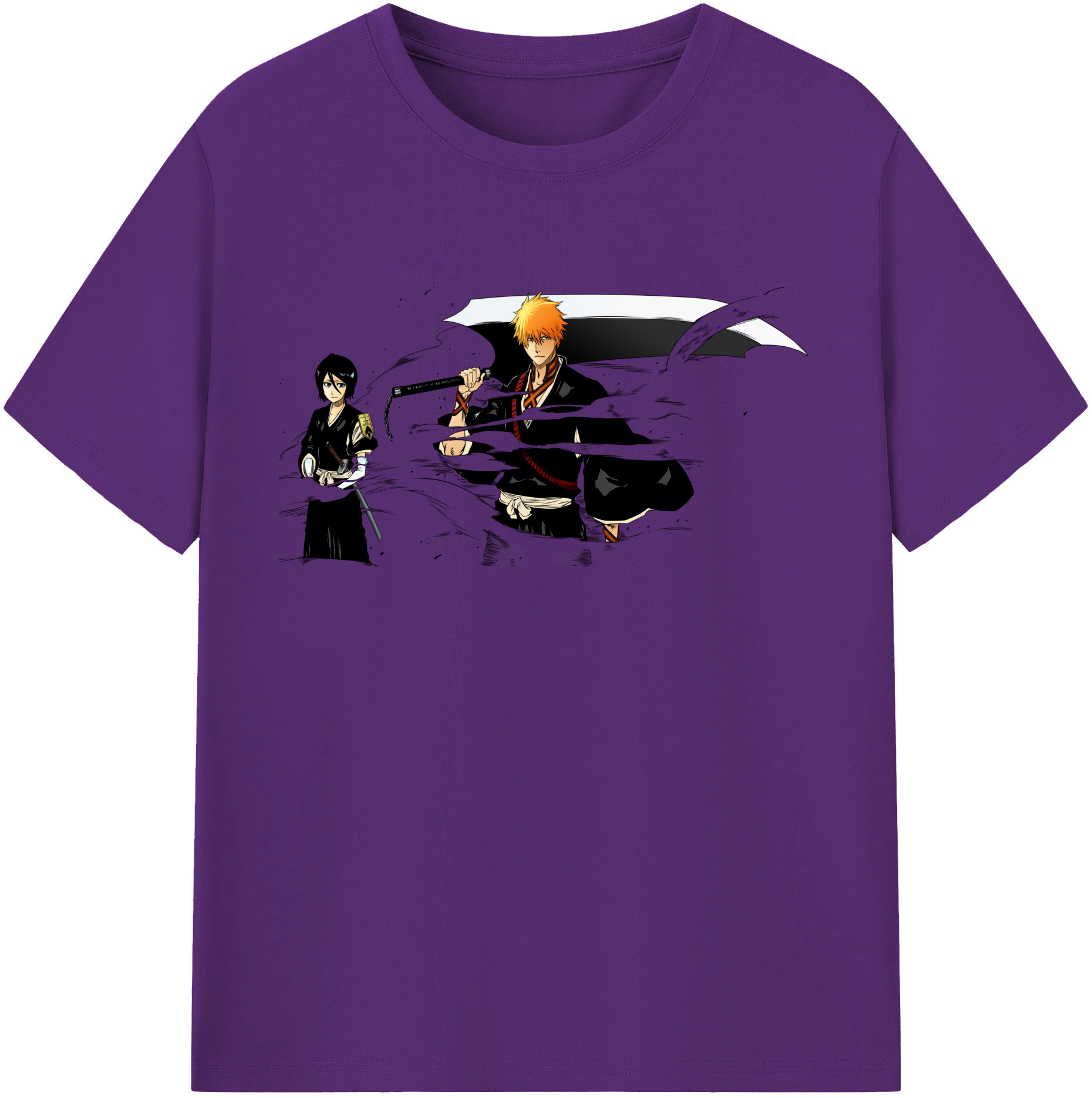 （画像用） ブリーチ 黒崎一護（くろさき いちご）BLEACH Kurosaki Ichigo 綿100％半袖Tシャツ（フロントプリント）
